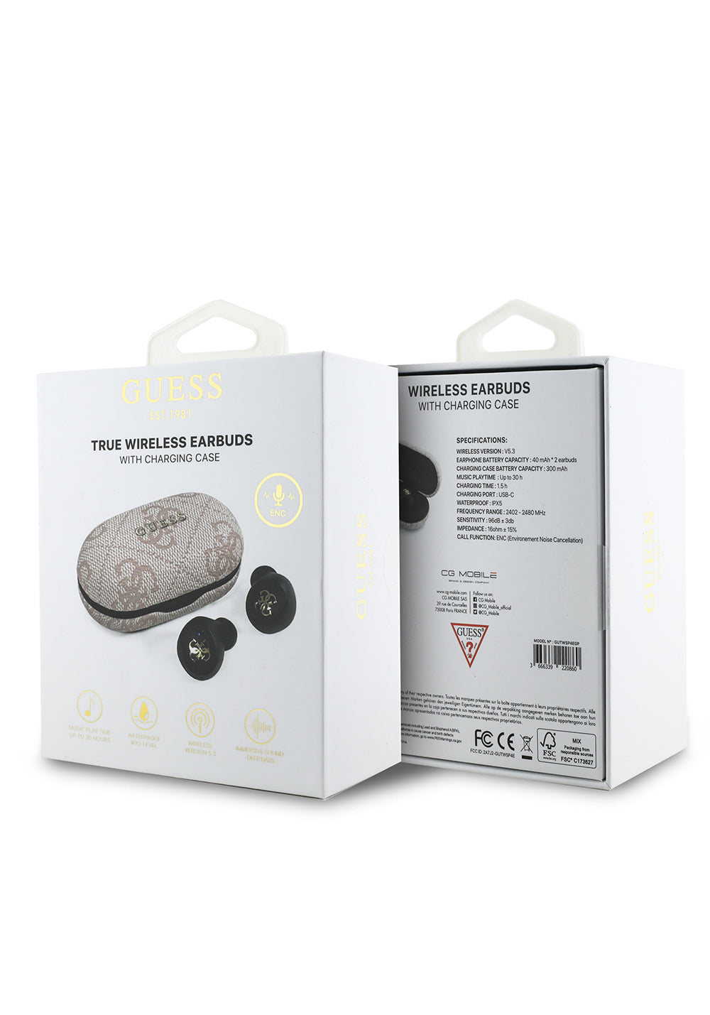 Guess Orijinal Lisanslı Klasik Metal Yazı Logolu TWS Kulak İçi Bluetooth Kulaklık
