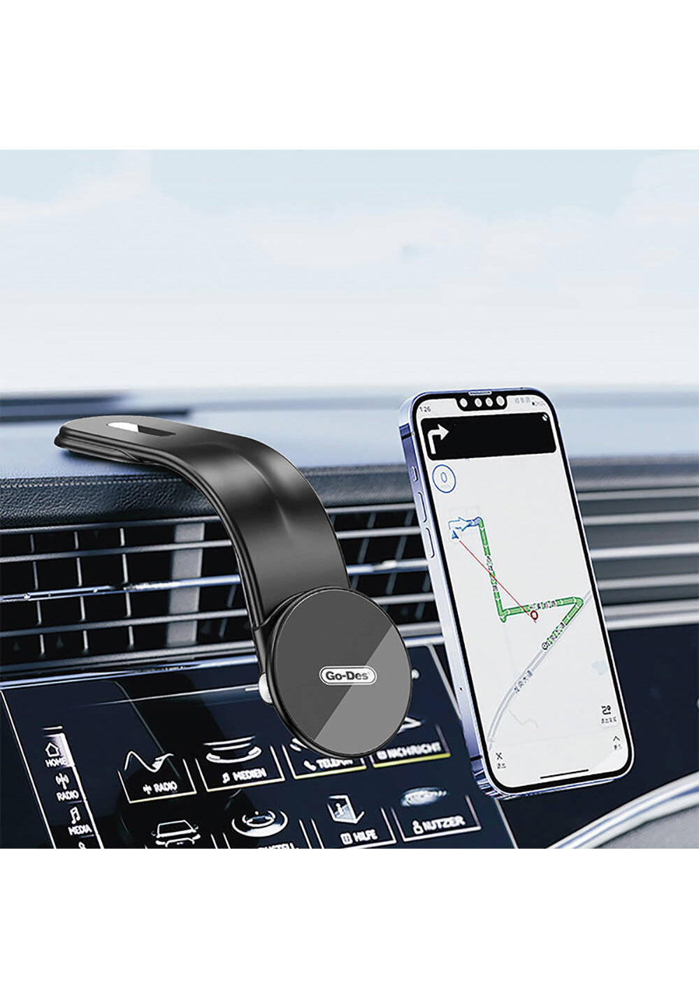 Go Des GD-HD968 Güçlü Magnetik Çok Açılı Araç Telefon Tutucu