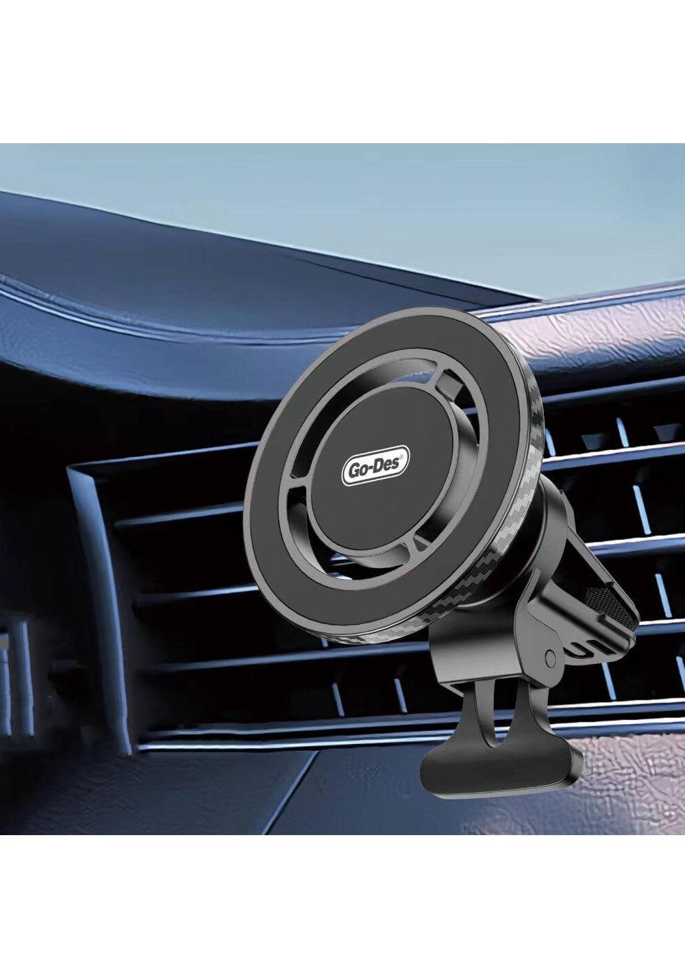 Go Des GD-HD911 M-safe Magnetik Özellikli 360° Dönebilen Havalandırma ve Düz Zemin Telefon Tutucu