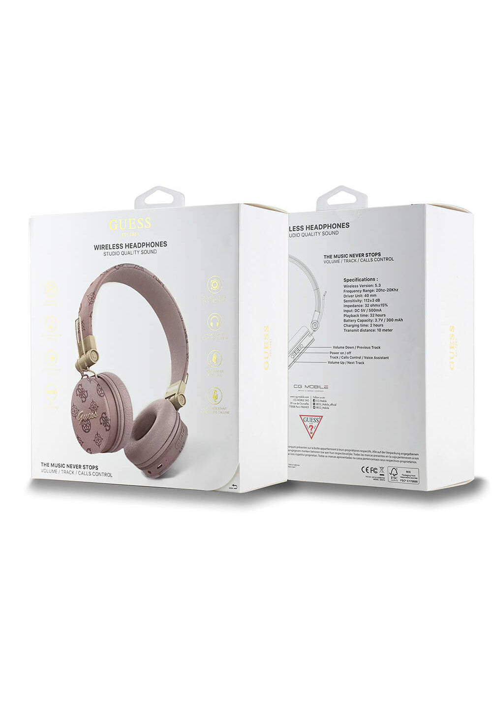 Guess Orijinal Lisanslı PU Desenli Metal El Yazısı Logolu Kulak Üstü Bluetooth Kulaklık