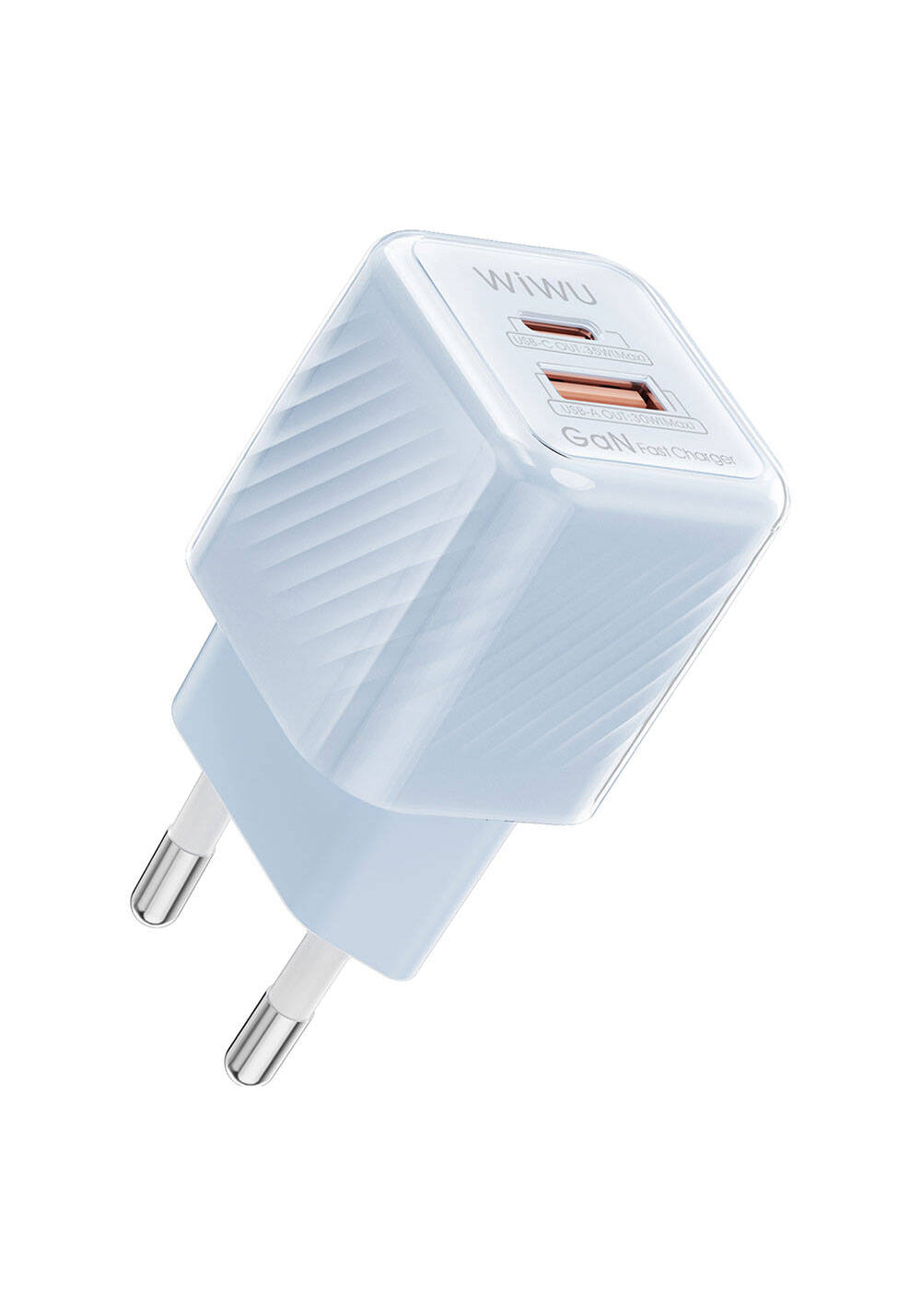 Wiwu Wi-U015 Jello Blue Serisi GaN Tech PD Hızlı Şarj Özellikli Seyahat Şarj Başlığı 35W