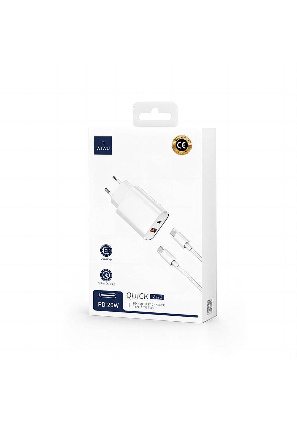 Wiwu Wi-U002 Quick Hızlı Şarj Başlığı Type-C to Type-C PD 20W Kablolu Şarj Seti