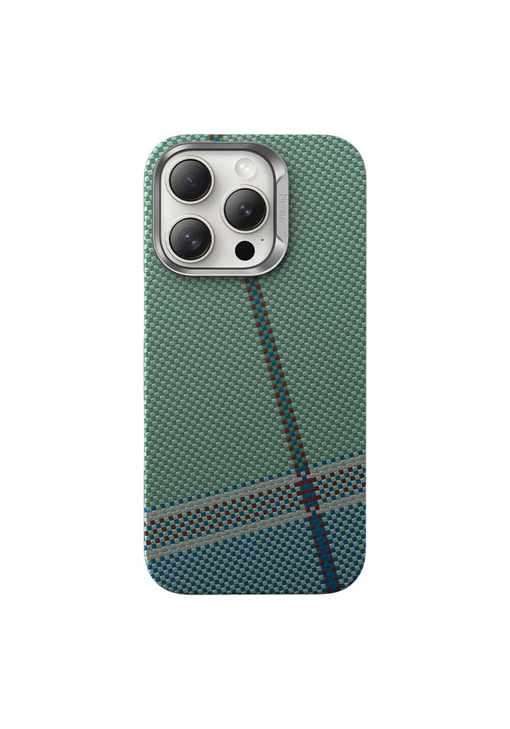 Apple iPhone 16 Pro Max Kılıf Manyetik Şarj Uyumlu Karbon Fiber Tasarımlı Benks Passion Green ArmorAir Kevlar Kapak