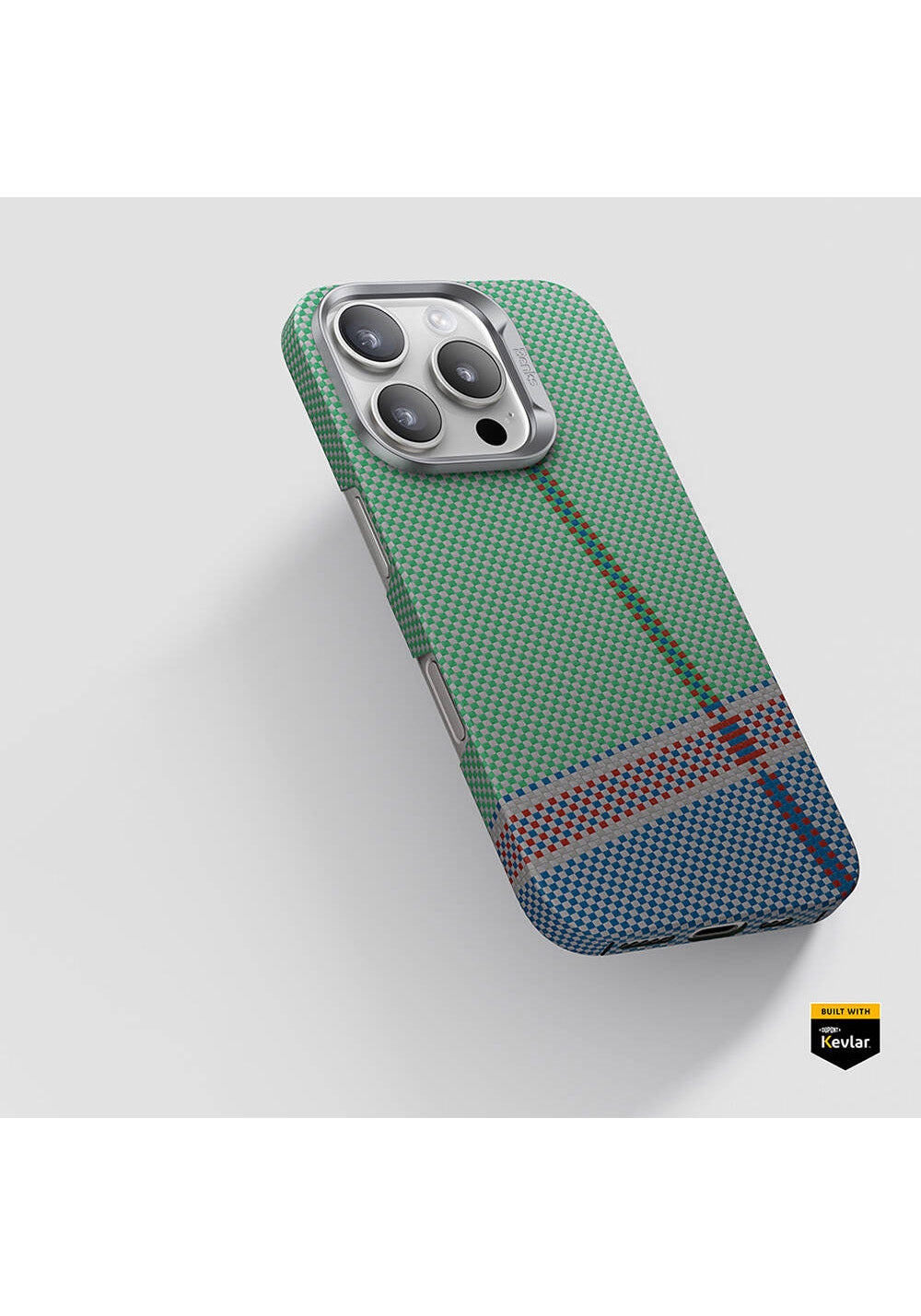 Apple iPhone 16 Pro Max Kılıf Manyetik Şarj Uyumlu Karbon Fiber Tasarımlı Benks Passion Green ArmorAir Kevlar Kapak