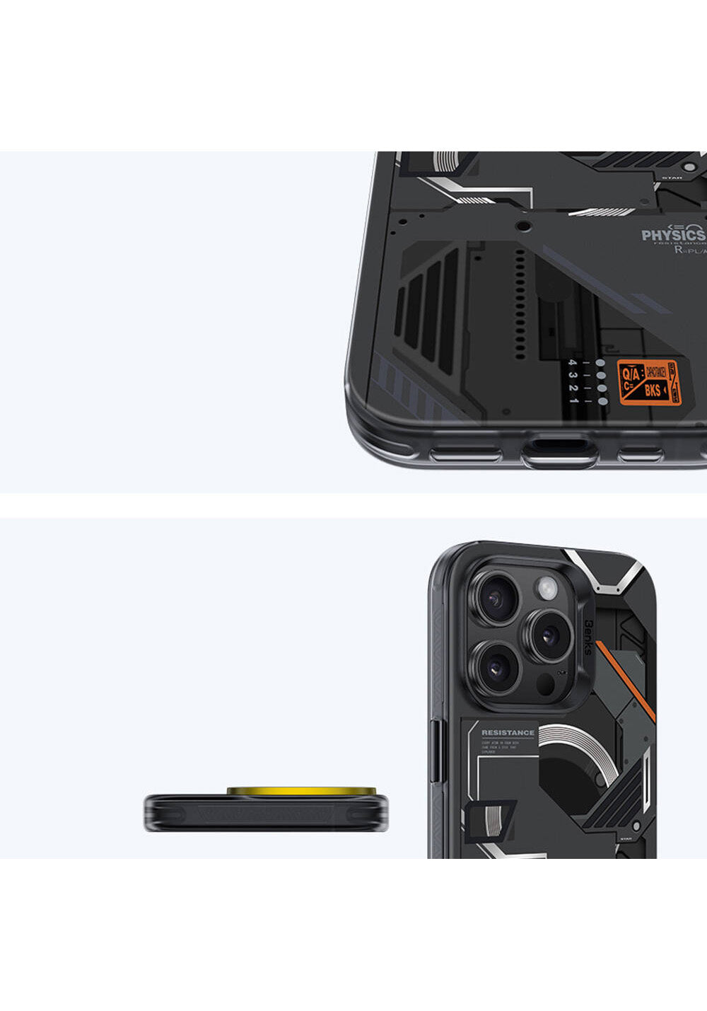 Apple iPhone 16 Pro Kılıf Manyetik Şarj Uyumlu Mekanik Tasarımlı Benks Perspective Serisi Kapak