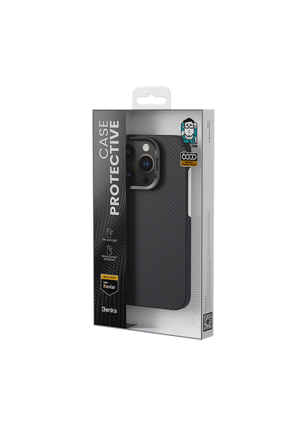 Apple iPhone 16 Kılıf Benks Manyetik Şarj Uyumlu Magnetik ArmorAir 600D Kevlar Karbon Fiber Kapak
