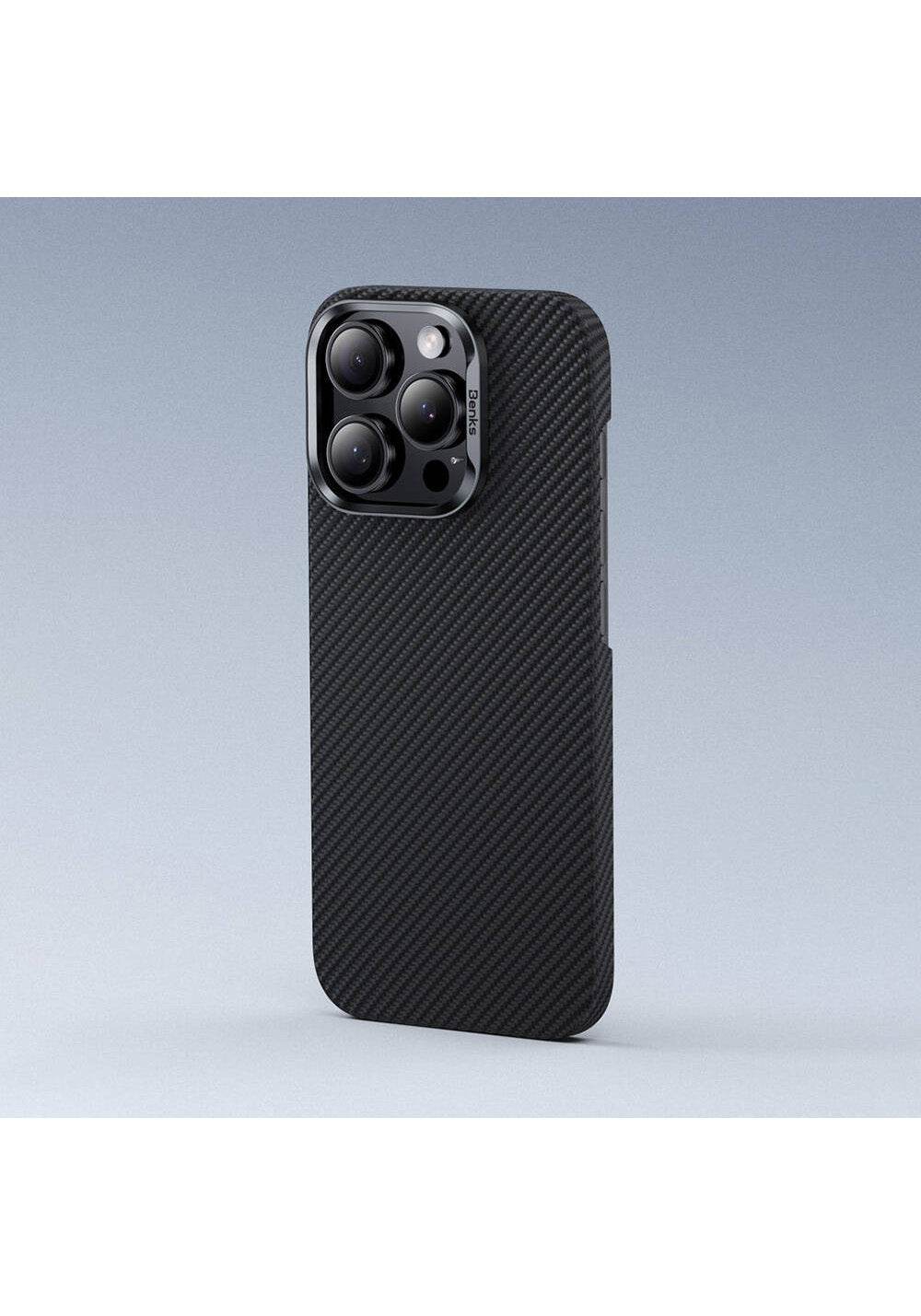 Apple iPhone 16 Kılıf Benks Manyetik Şarj Uyumlu Magnetik ArmorAir 600D Kevlar Karbon Fiber Kapak