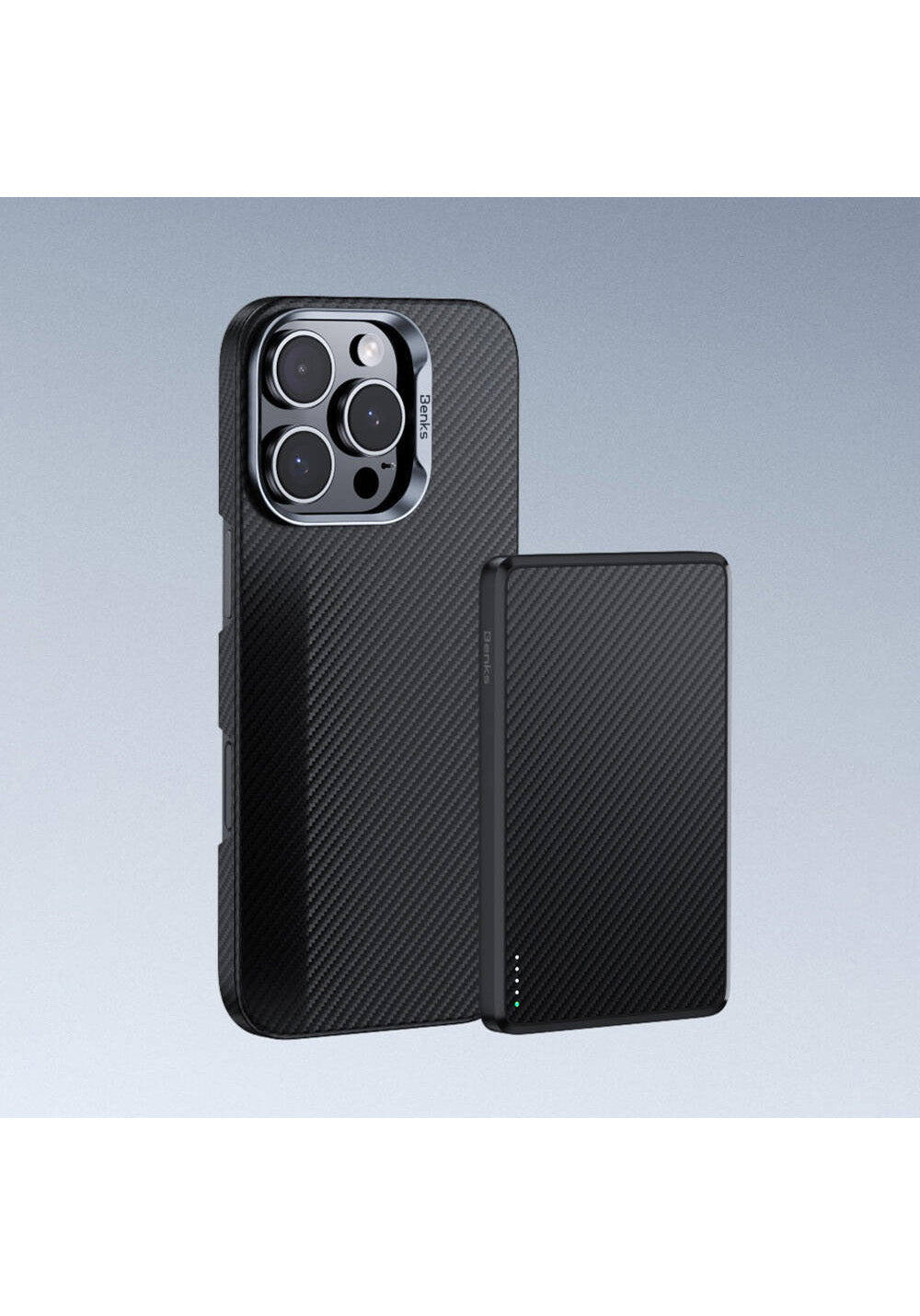 Apple iPhone 16 Kılıf Benks Manyetik Şarj Uyumlu Magnetik ArmorAir 600D Kevlar Karbon Fiber Kapak