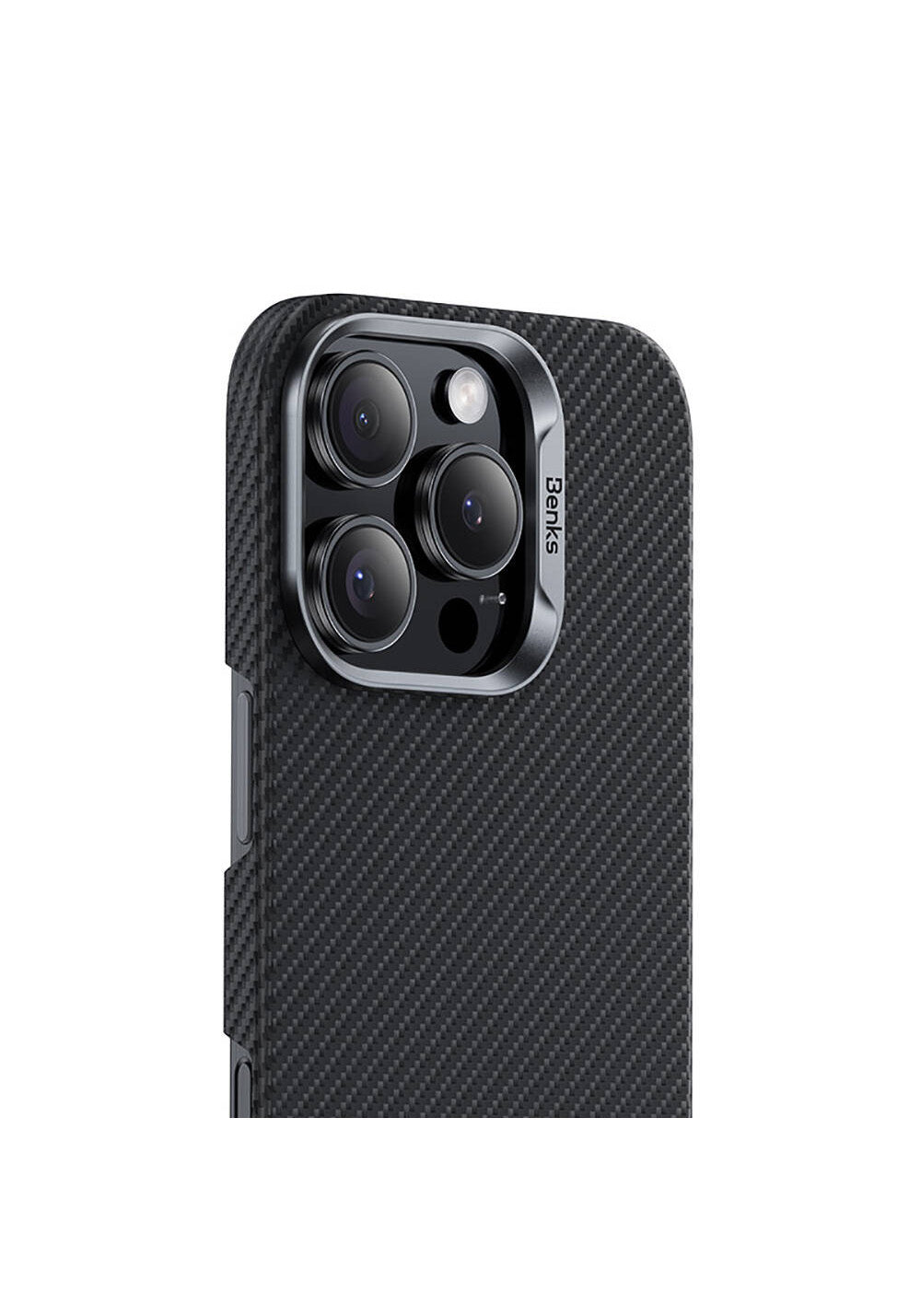 Apple iPhone 16 Pro Kılıf Benks Manyetik Şarj Uyumlu Magnetik ArmorAir 600D Kevlar Karbon Fiber Kapak