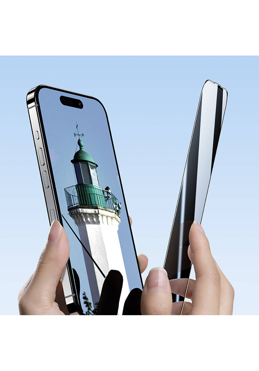 Apple iPhone 16 Pro Hidrofobik Ve Oleofobik Özellikli Benks Privacy Air Shield 0.4mm Ekran Koruyucu 10'lu Paket