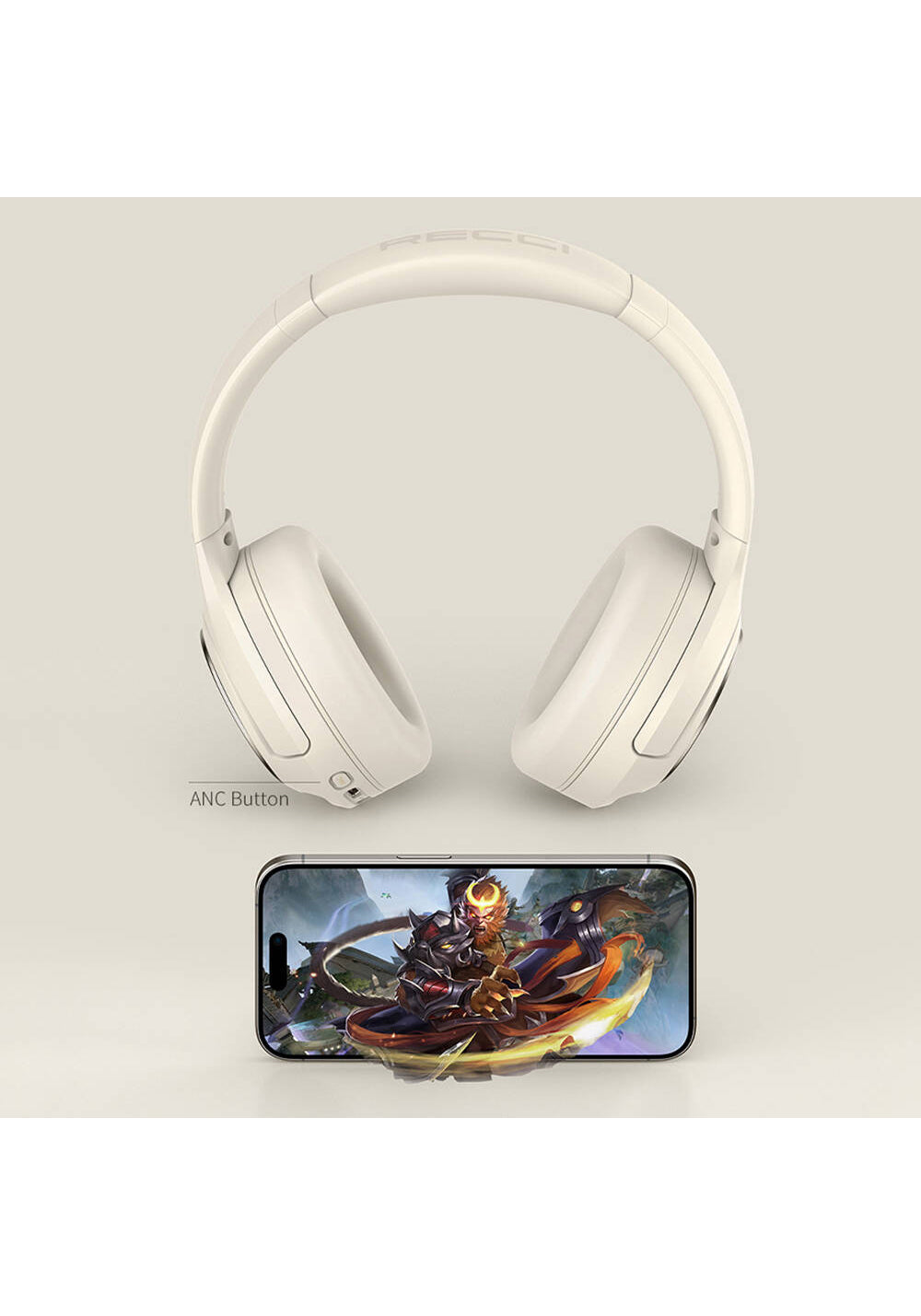 Recci REP-W86 ANC Özellikli Hi-Fi Ses Kaliteli Kulak Üstü Bluetooth v5.3 Kulaklık