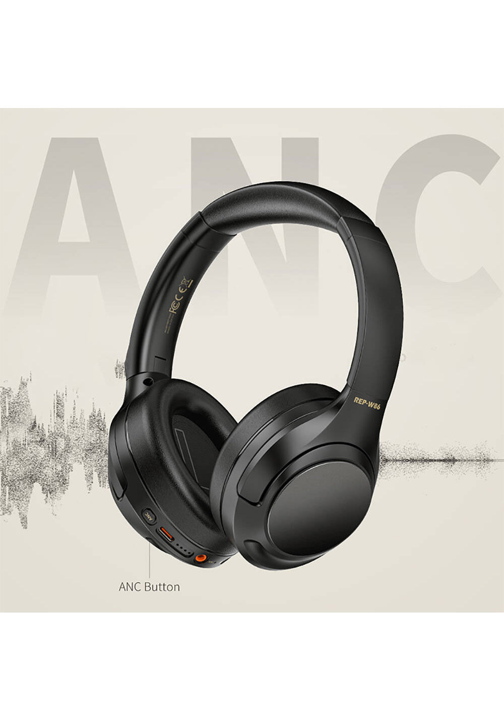 Recci REP-W86 ANC Özellikli Hi-Fi Ses Kaliteli Kulak Üstü Bluetooth v5.3 Kulaklık