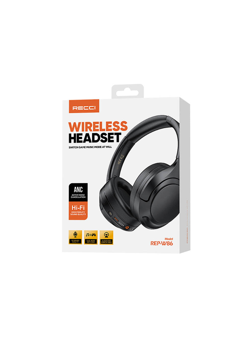 Recci REP-W86 ANC Özellikli Hi-Fi Ses Kaliteli Kulak Üstü Bluetooth v5.3 Kulaklık