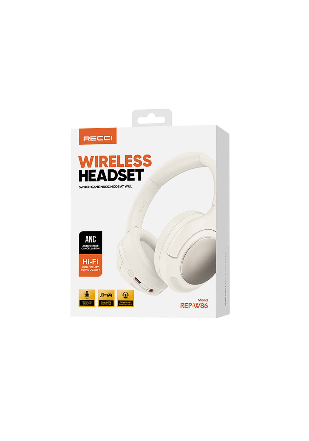 Recci REP-W86 ANC Özellikli Hi-Fi Ses Kaliteli Kulak Üstü Bluetooth v5.3 Kulaklık