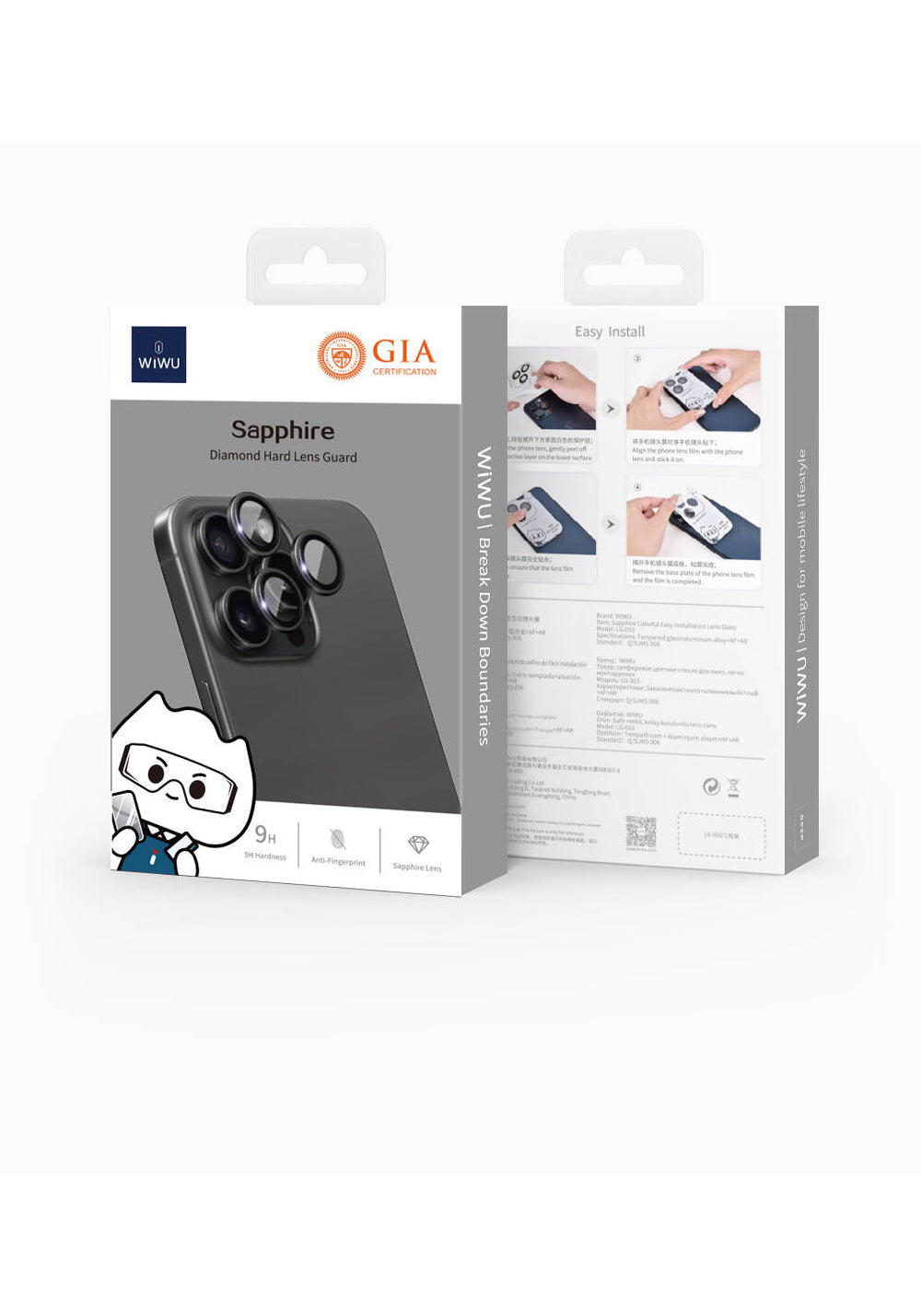Apple iPhone 16 Pro Max Wiwu LG-003 Lens Guard Çizilmeye Karşı Dayanıklı Safir Kamera Lens Koruyucu