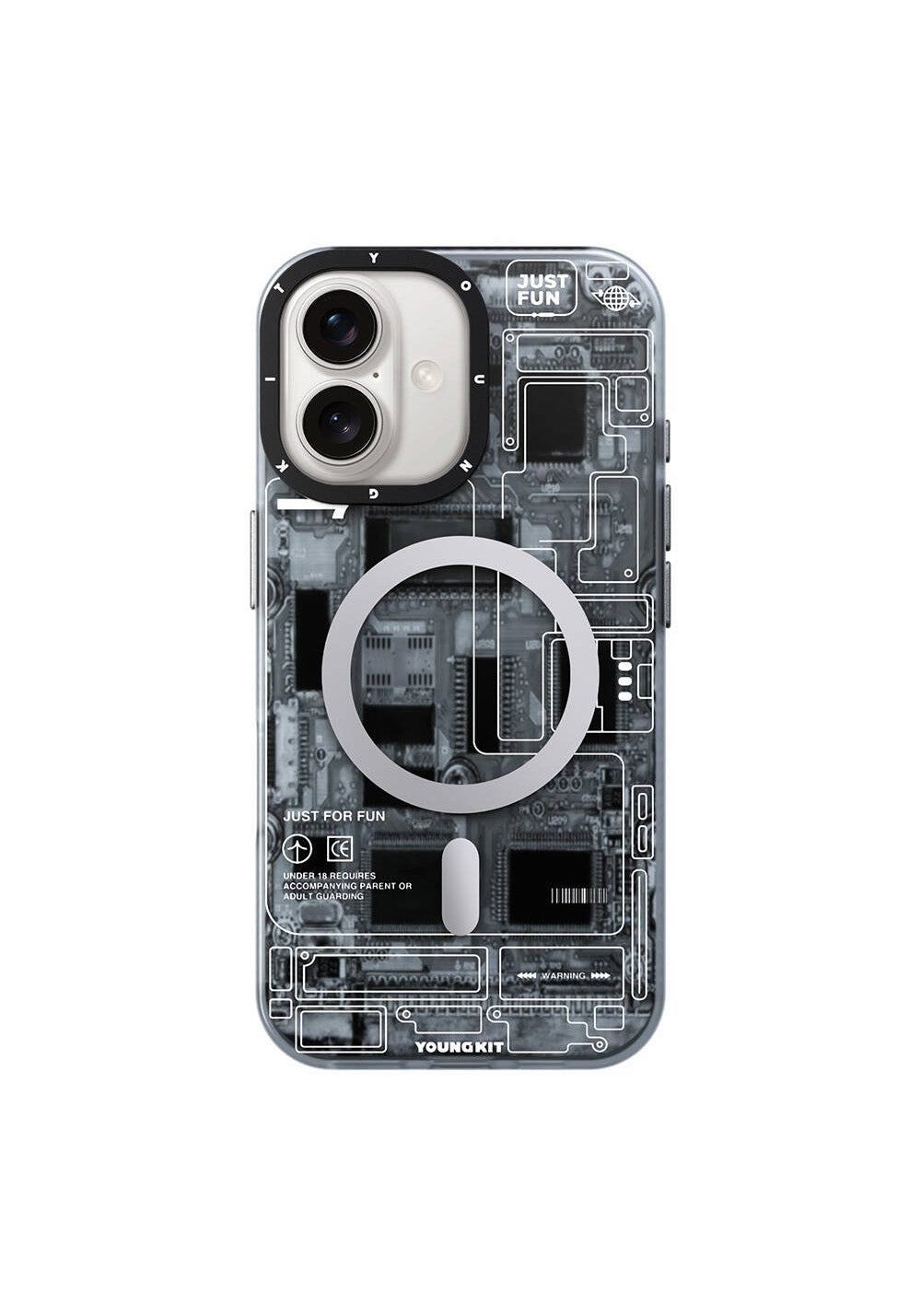 Apple iPhone 16 Kılıf Manyetik Şarj Uyumlu Youngkit Technology Serisi Kapak