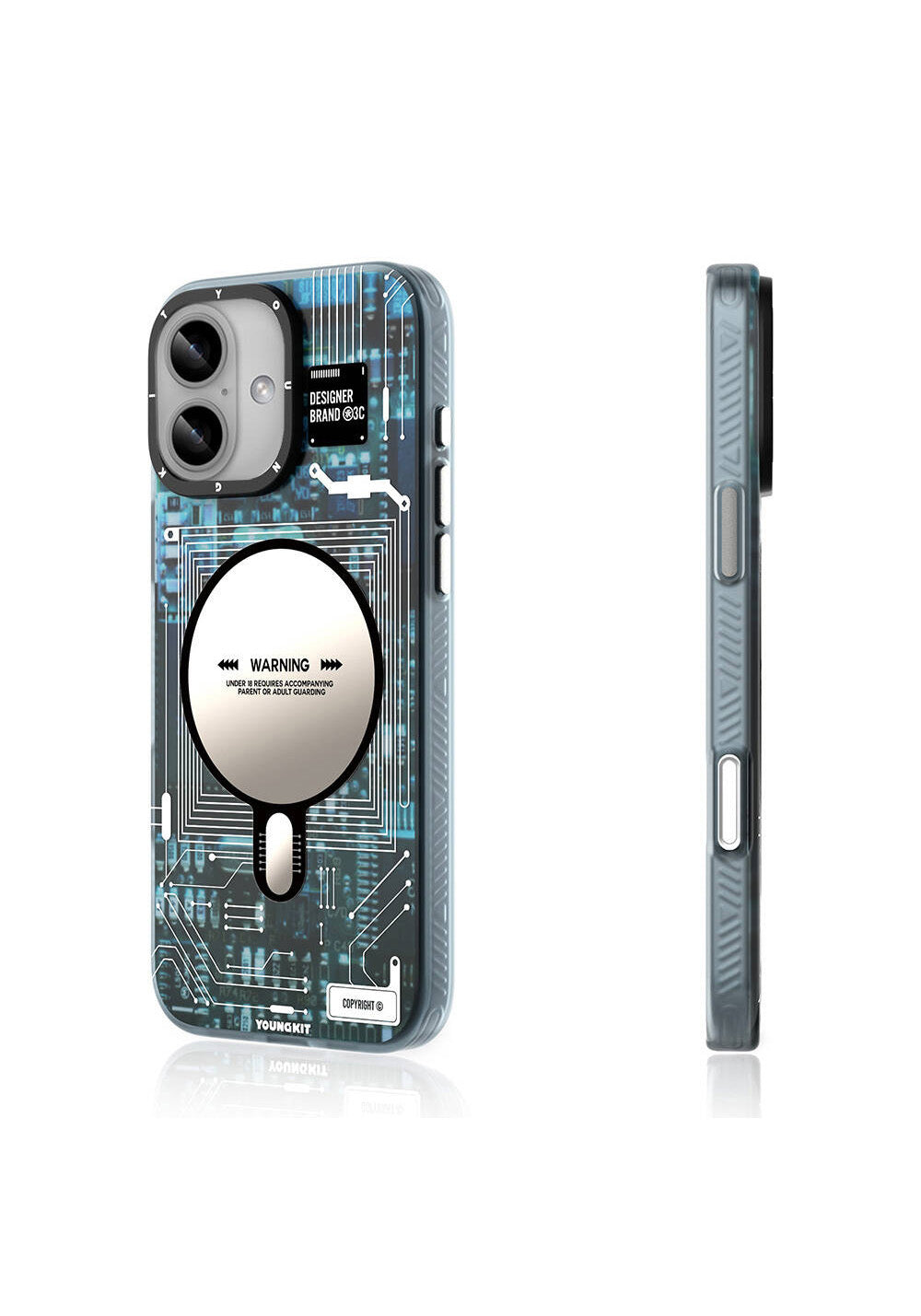 Apple iPhone 16 Kılıf Manyetik Şarj Uyumlu Youngkit Technology Serisi Kapak