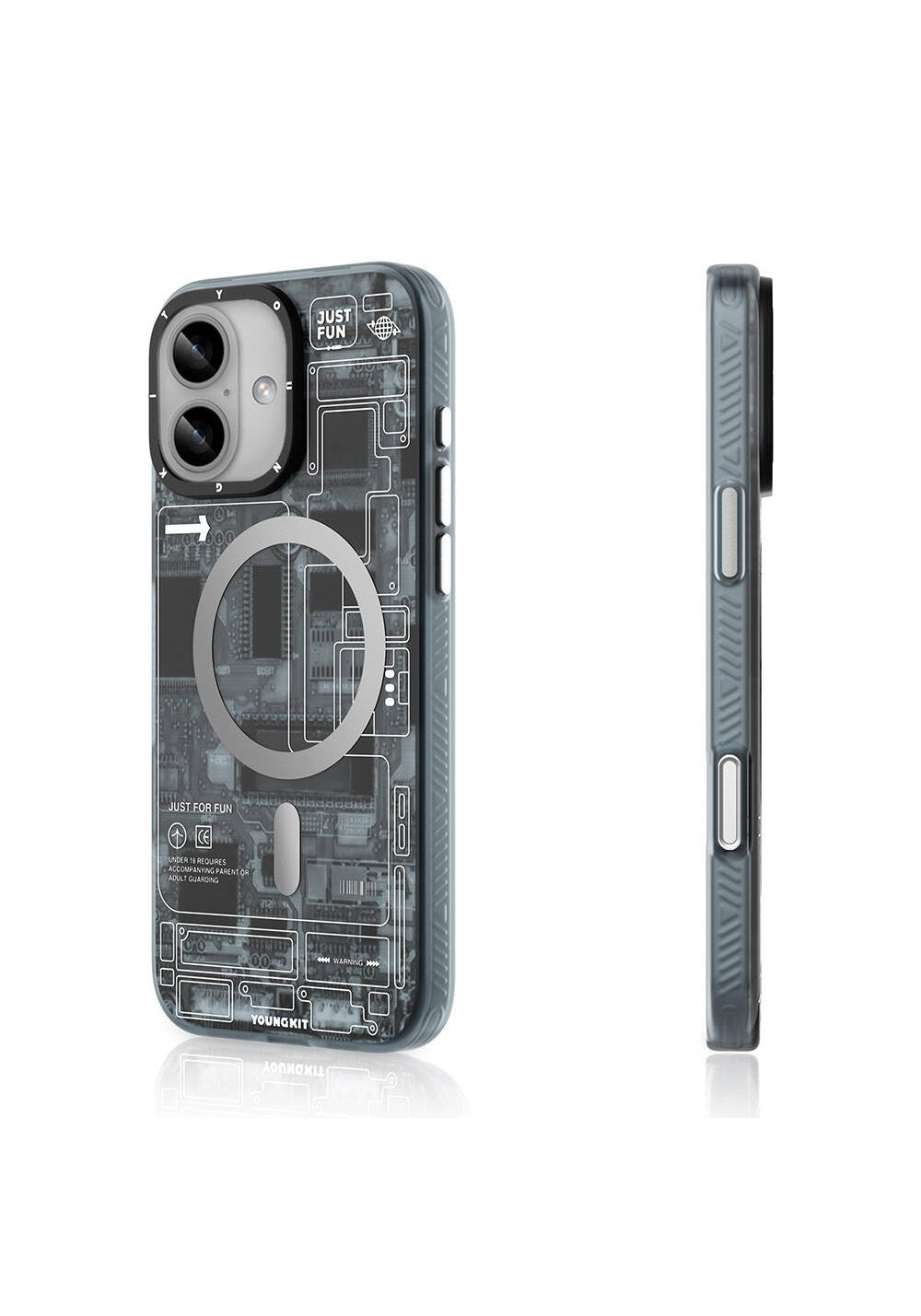 Apple iPhone 16 Plus Kılıf Manyetik Şarj Uyumlu Youngkit Technology Serisi Kapak