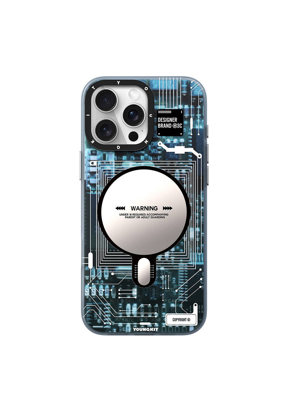 Apple iPhone 16 Pro Kılıf Manyetik Şarj Uyumlu Youngkit Technology Serisi Kapak