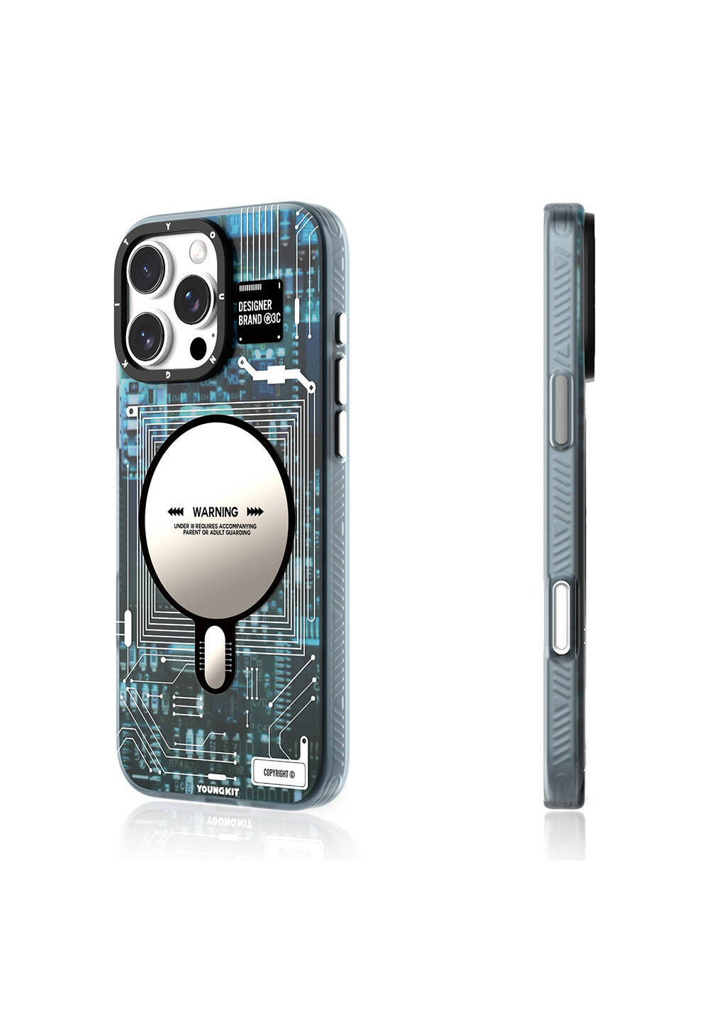 Apple iPhone 16 Pro Kılıf Manyetik Şarj Uyumlu Youngkit Technology Serisi Kapak