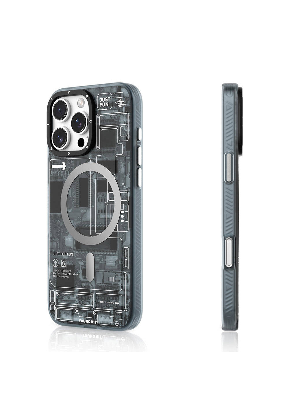 Apple iPhone 16 Pro Kılıf Manyetik Şarj Uyumlu Youngkit Technology Serisi Kapak