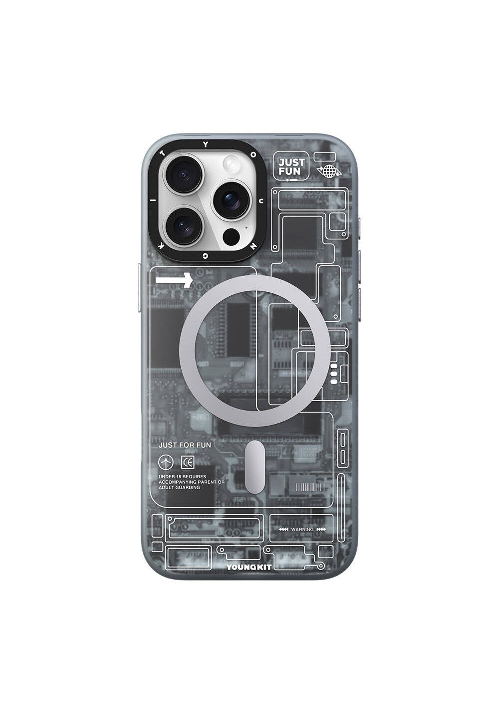 Apple iPhone 16 Pro Max Kılıf Manyetik Şarj Uyumlu Youngkit Technology Serisi Kapak