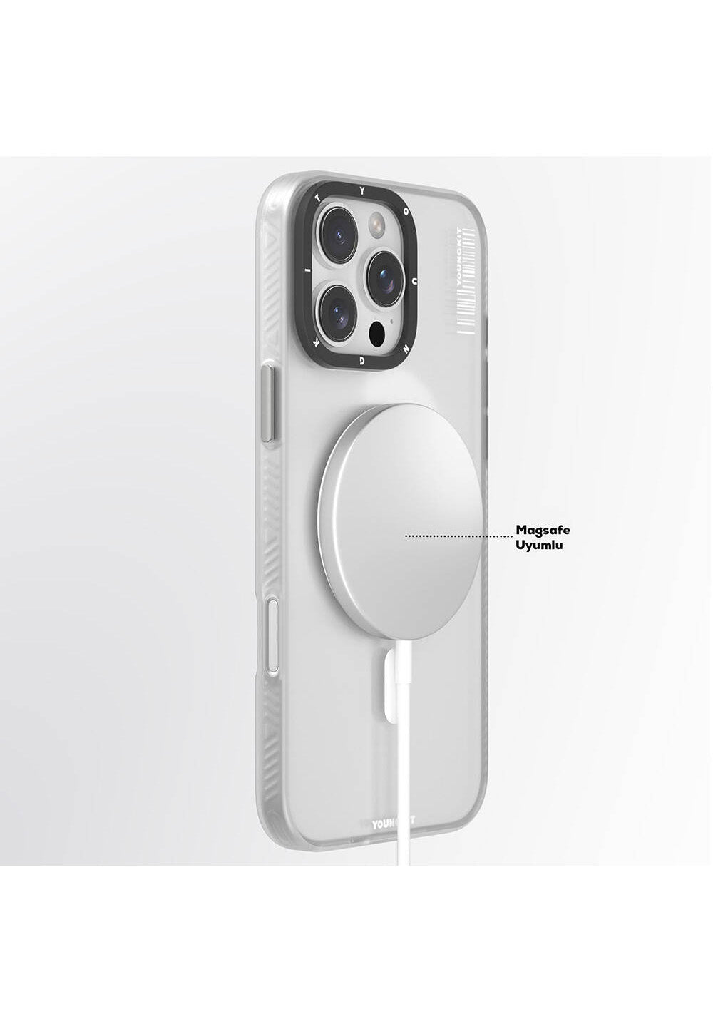 Apple iPhone 16 Pro Max Kılıf Manyetik Şarj Uyumlu Youngkit Hidden Sand Serisi Kapak