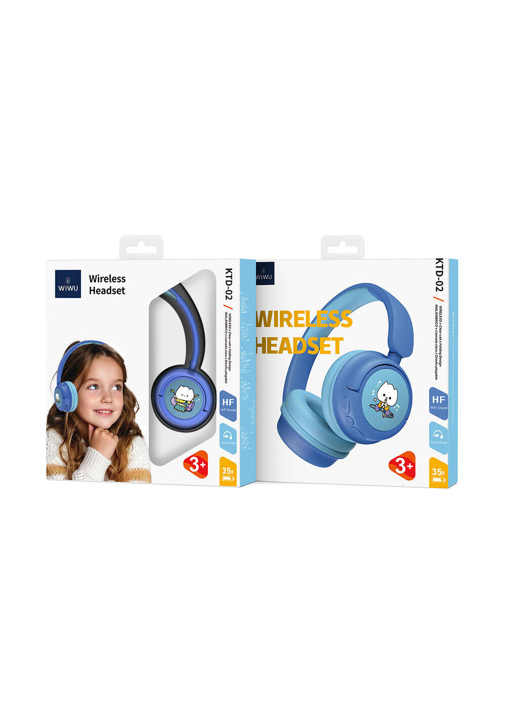 Wiwu KTD-02 Ayarlanabilir Kulak Üstü Kablolu ve Bluetooth 5.3 Çocuk Kulaklığı