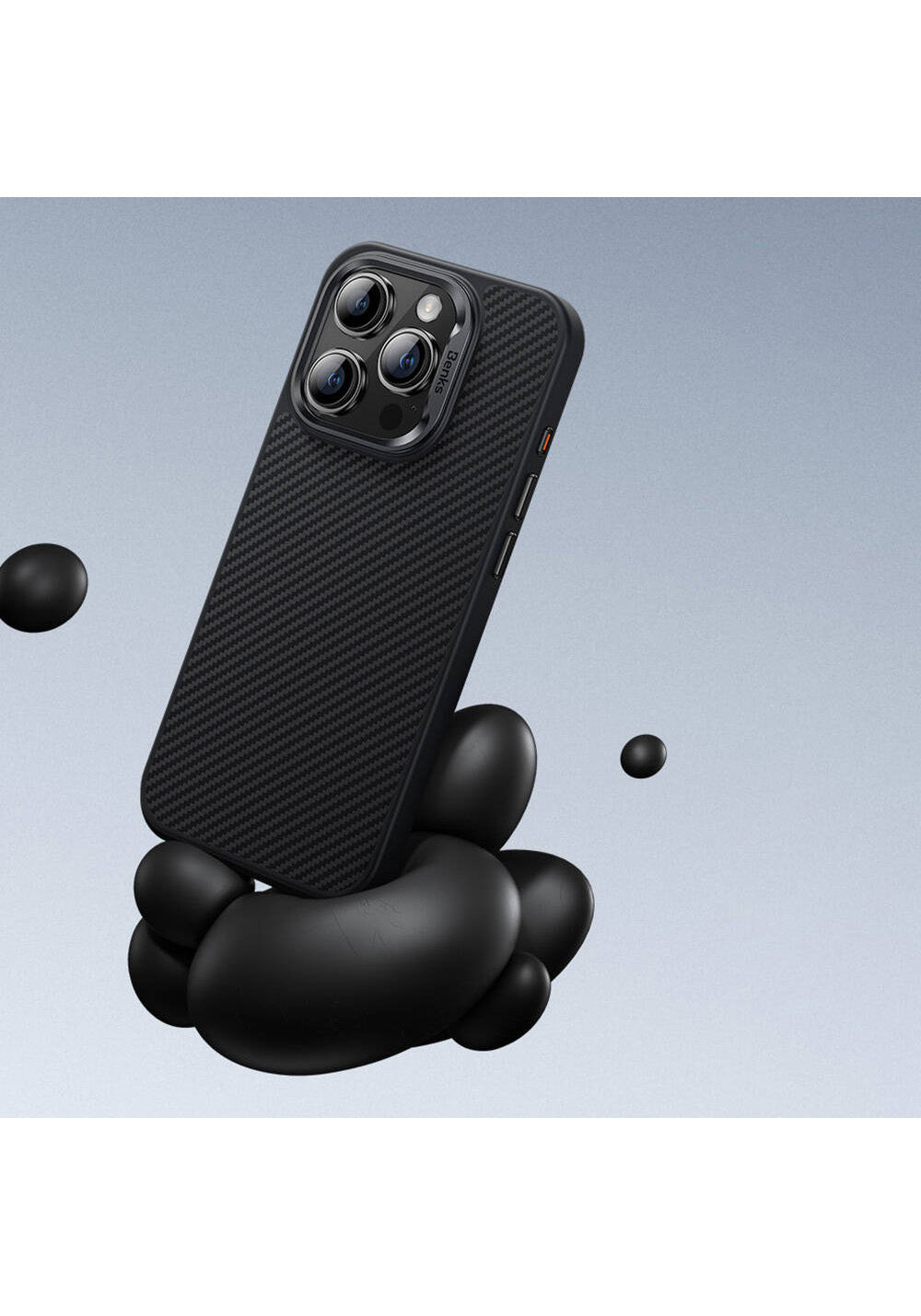 Apple iPhone 16 Plus Kılıf Karbon Fiber Manyetik Şarj Uyumlu Benks Hybrid ArmorPro 600D Kevlar Kapak