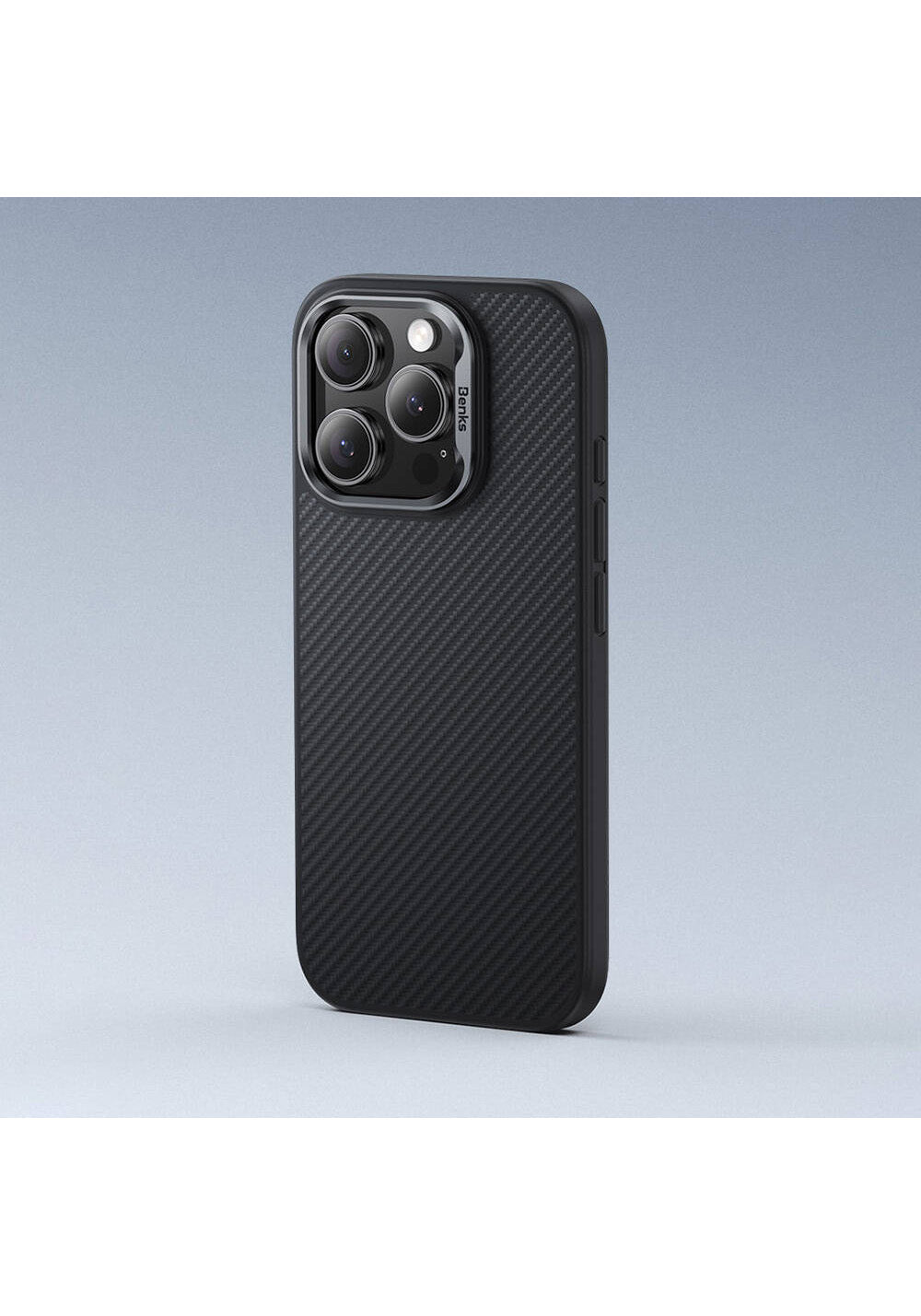 Apple iPhone 16 Plus Kılıf Karbon Fiber Manyetik Şarj Uyumlu Benks Hybrid ArmorPro 600D Kevlar Kapak