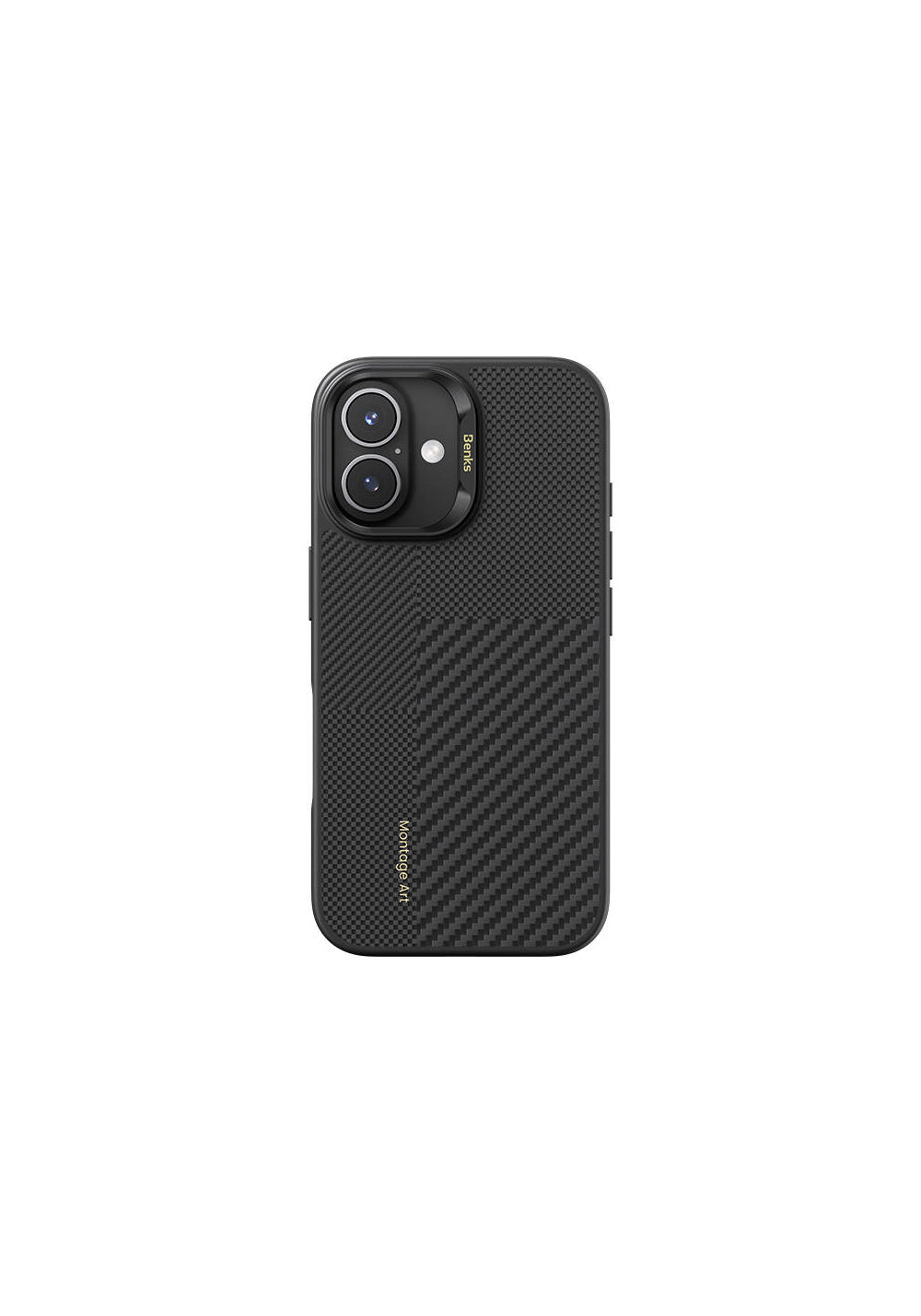 Apple iPhone 16 Kılıf Manyetik Şarj Uyumlu Karbon Fiber Benks Montage Hybrid ArmorPro Kevlar Kapak