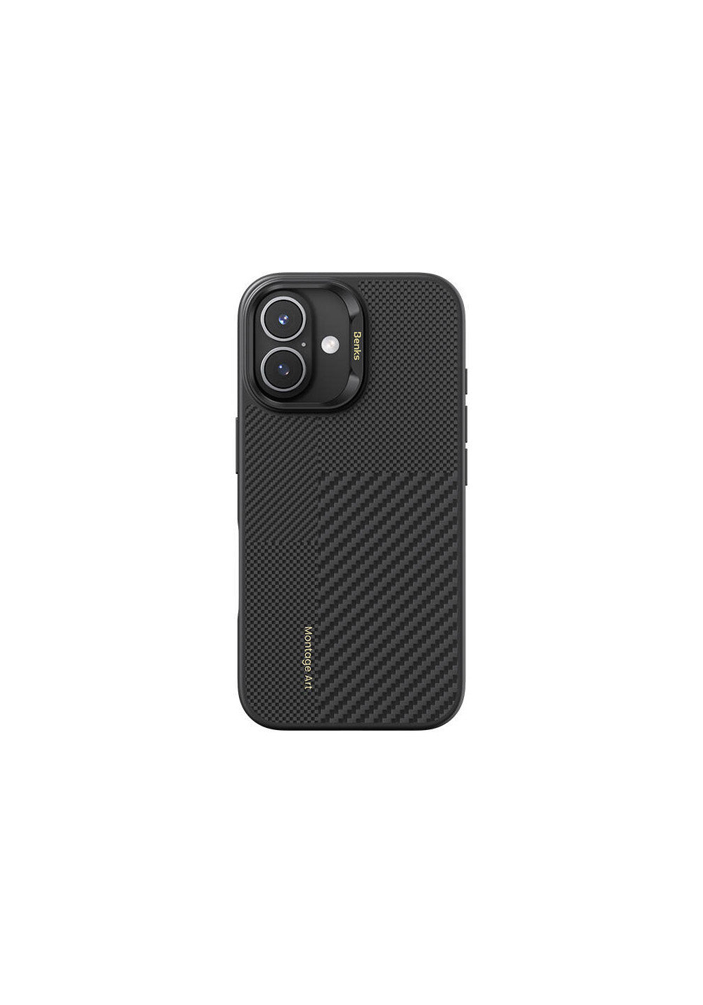 Apple iPhone 16 Plus Kılıf Manyetik Şarj Uyumlu Karbon Fiber Benks Montage Hybrid ArmorPro Kevlar Kapak