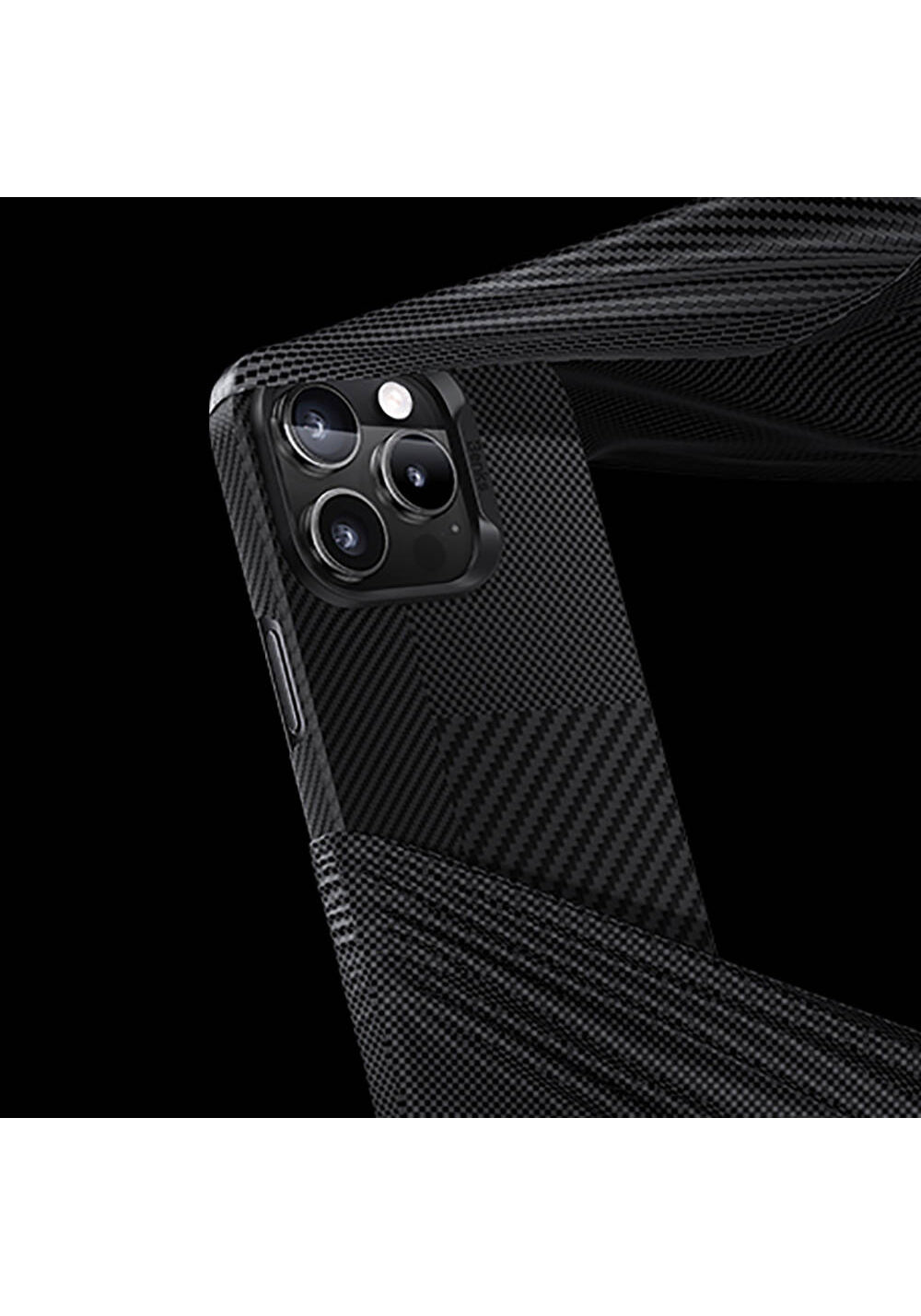 Apple iPhone 16 Pro Max Kılıf Manyetik Şarj Uyumlu Karbon Fiber Benks Montage ArmorAir Kevlar Kapak