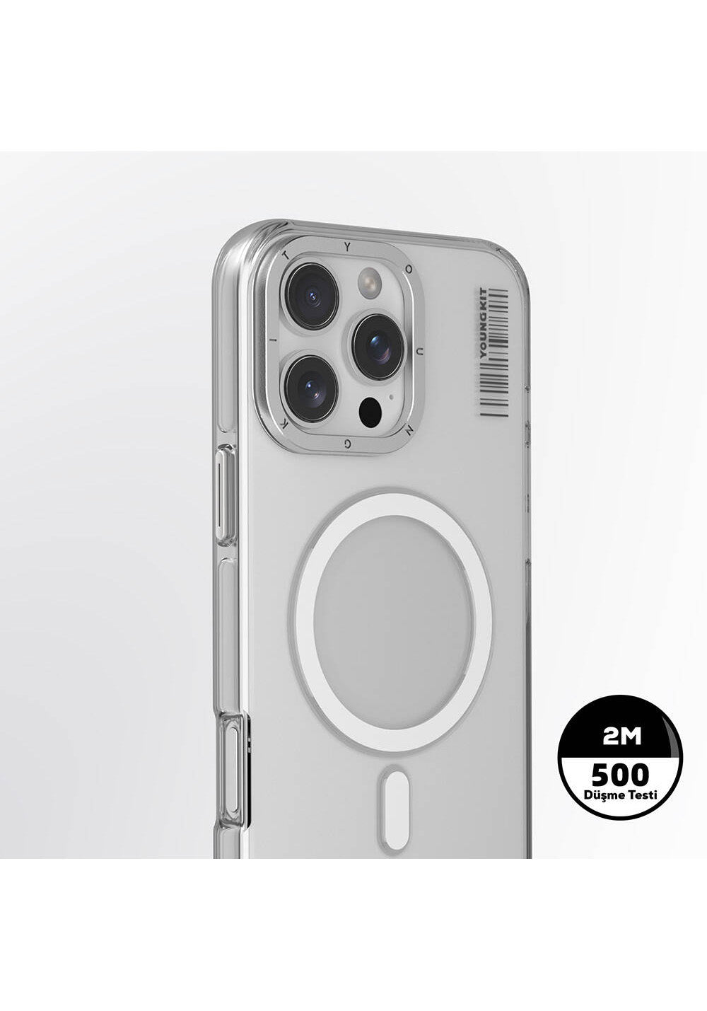 Apple iPhone 16 Pro Kılıf Manyetik Şarj Uyumlu Şeffaf Youngkit Crystal Shield Serisi Kapak