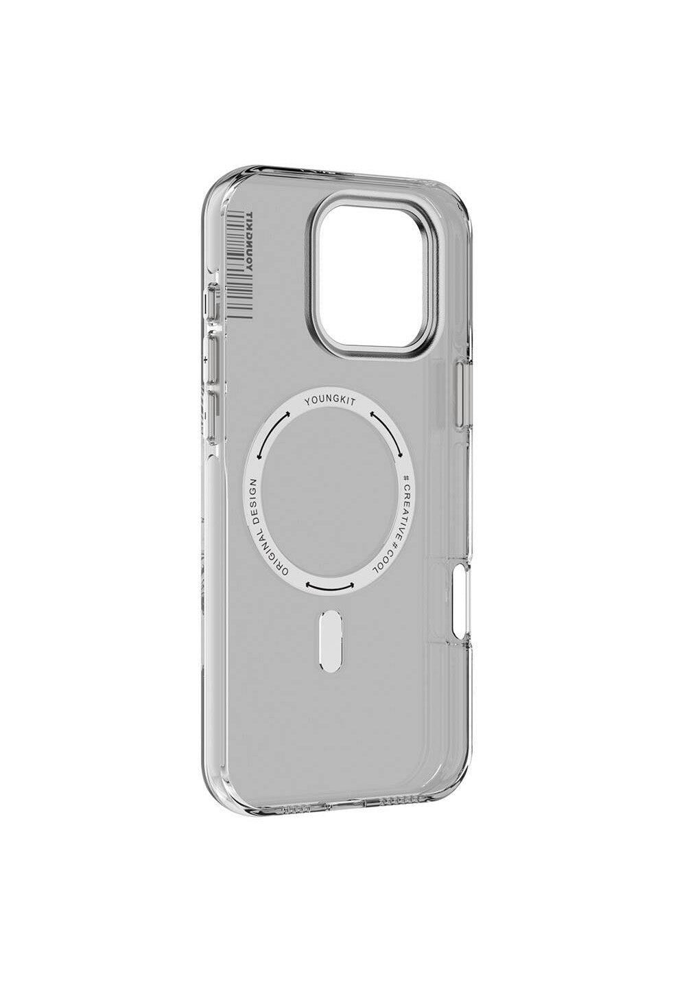 Apple iPhone 16 Pro Kılıf Manyetik Şarj Uyumlu Şeffaf Youngkit Crystal Shield Serisi Kapak