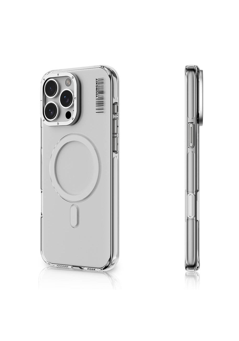 Apple iPhone 16 Pro Max Kılıf Manyetik Şarj Uyumlu Şeffaf Youngkit Crystal Shield Serisi Kapak