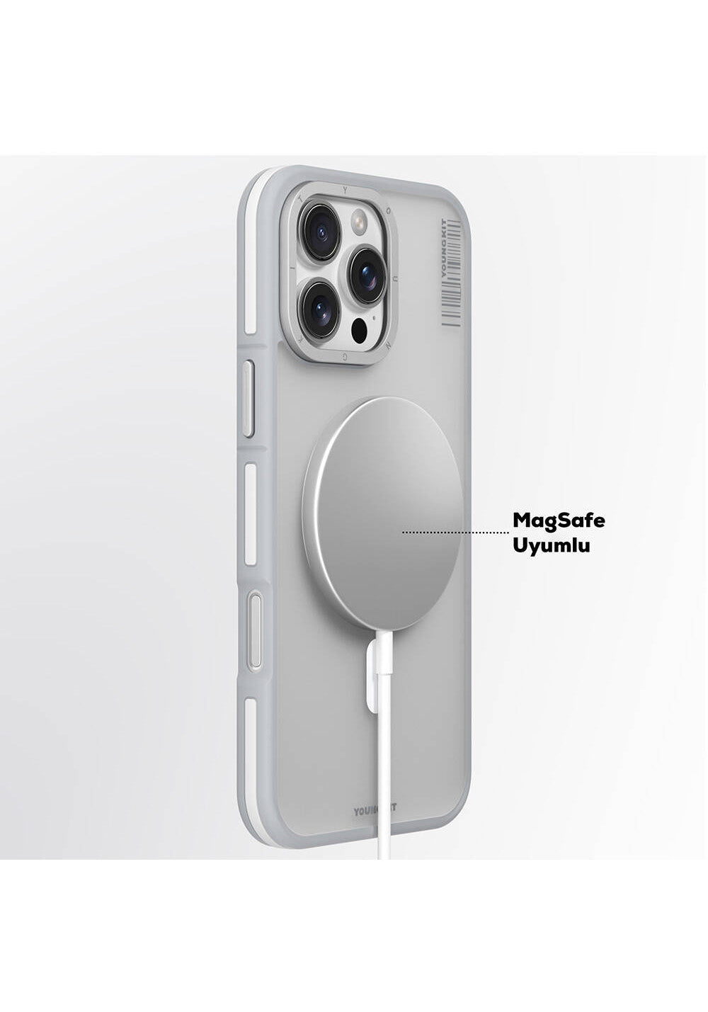 Apple iPhone 16 Pro Max Kılıf Manyetik Şarj Uyumlu Youngkit Rock Sand Serisi Kapak