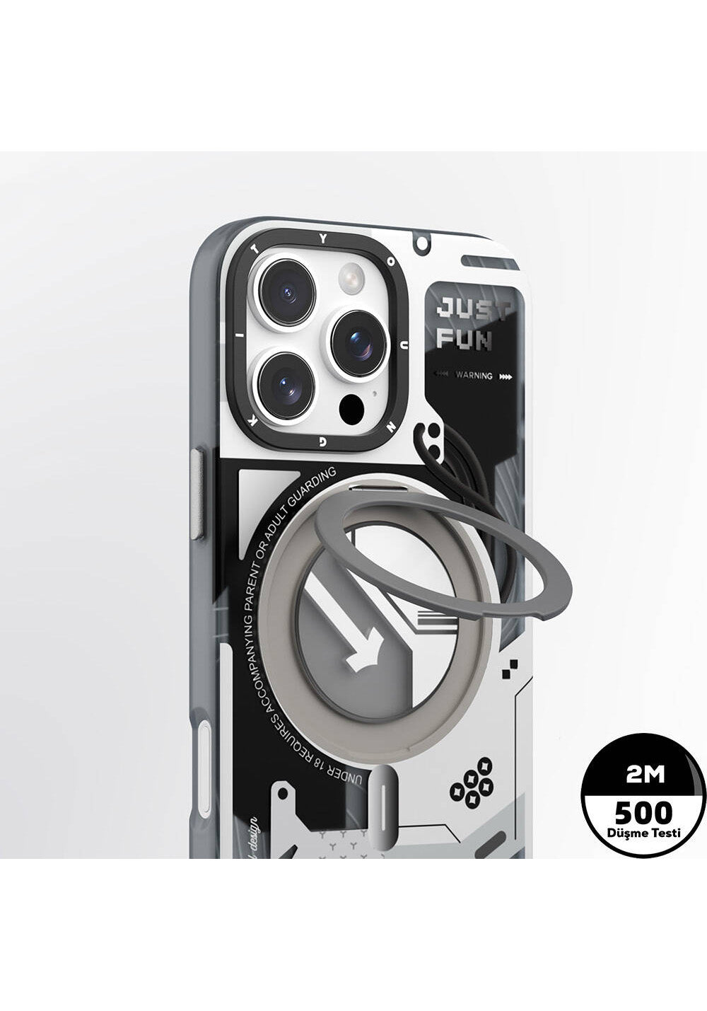 Apple iPhone 16 Pro Max Kılıf Manyetik Şarj Uyumlu Youngkit 360° Standlı Starship Serisi Kapak