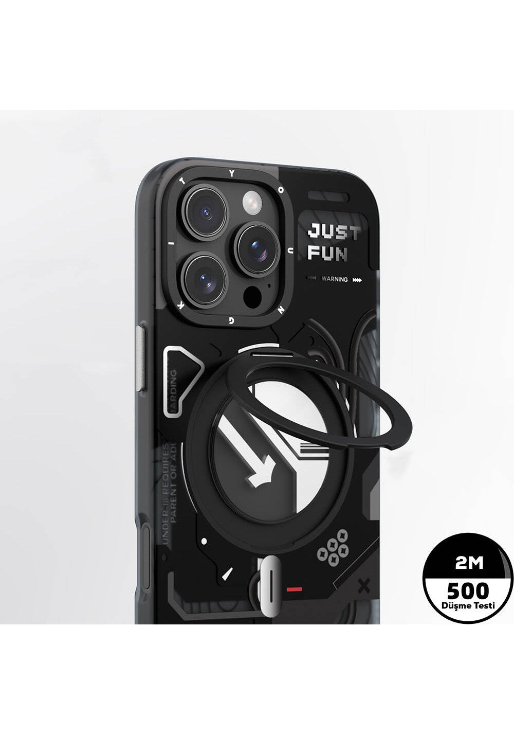 Apple iPhone 16 Pro Max Kılıf Manyetik Şarj Uyumlu Youngkit 360° Standlı Starship Serisi Kapak