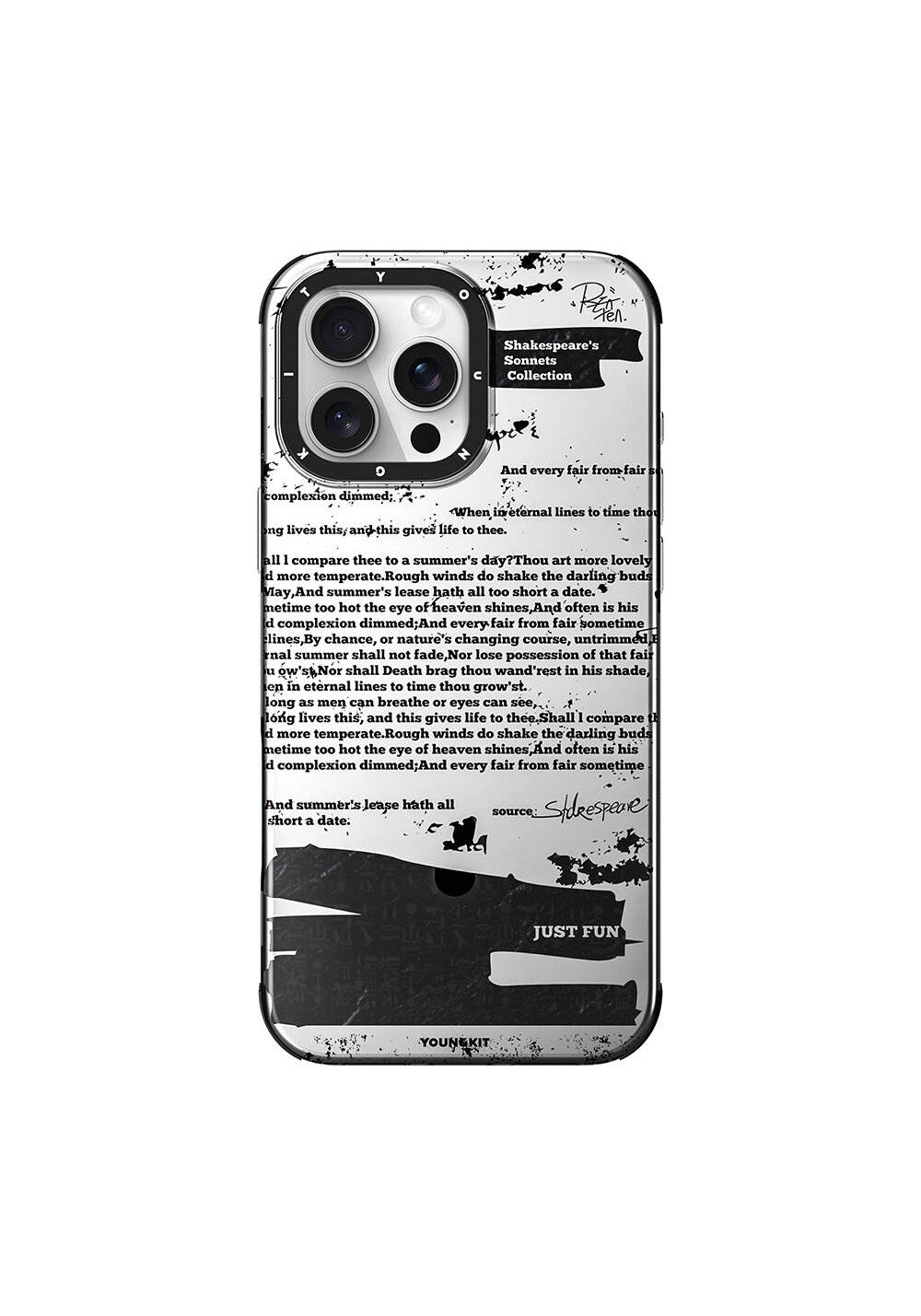 Apple iPhone 16 Pro Max Kılıf Manyetik Şarj Uyumlu Youngkit Literary Serisi Shakespeare Kapak