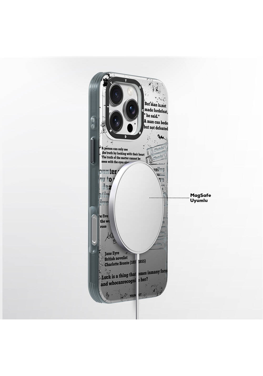 Apple iPhone 16 Pro Kılıf Manyetik Şarj Uyumlu Youngkit Literary Serisi Classic Kapak