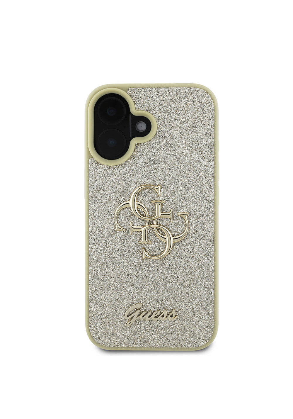 Apple iPhone 16 Kılıf Guess Orijinal Lisanslı 4G Büyük Metal Logolu Glitter Kapak