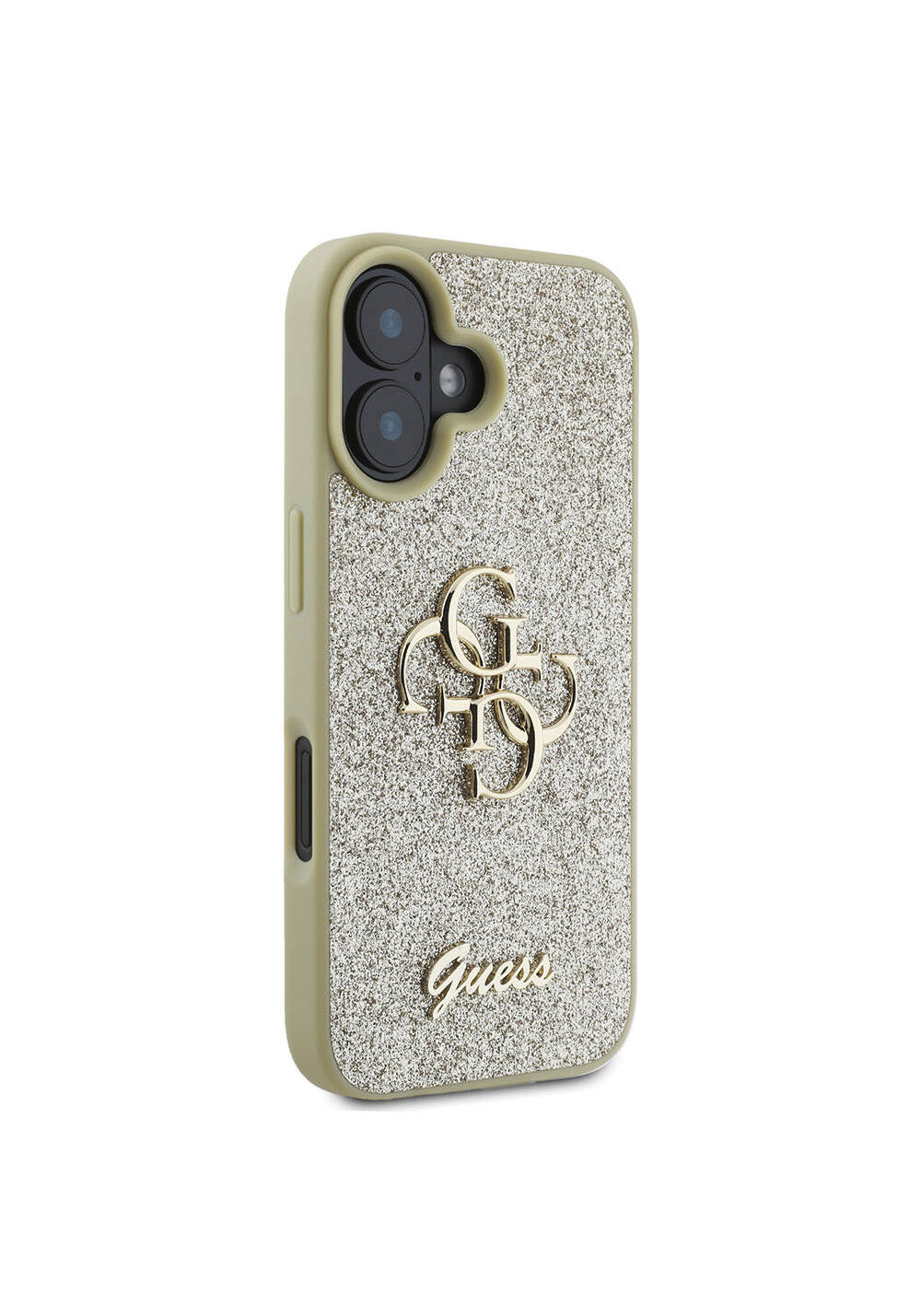 Apple iPhone 16 Kılıf Guess Orijinal Lisanslı 4G Büyük Metal Logolu Glitter Kapak