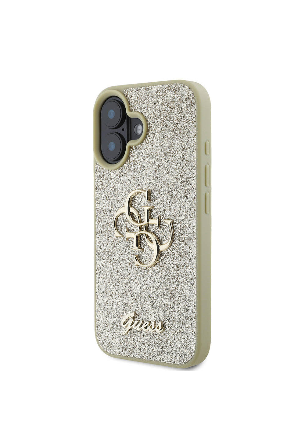 Apple iPhone 16 Kılıf Guess Orijinal Lisanslı 4G Büyük Metal Logolu Glitter Kapak