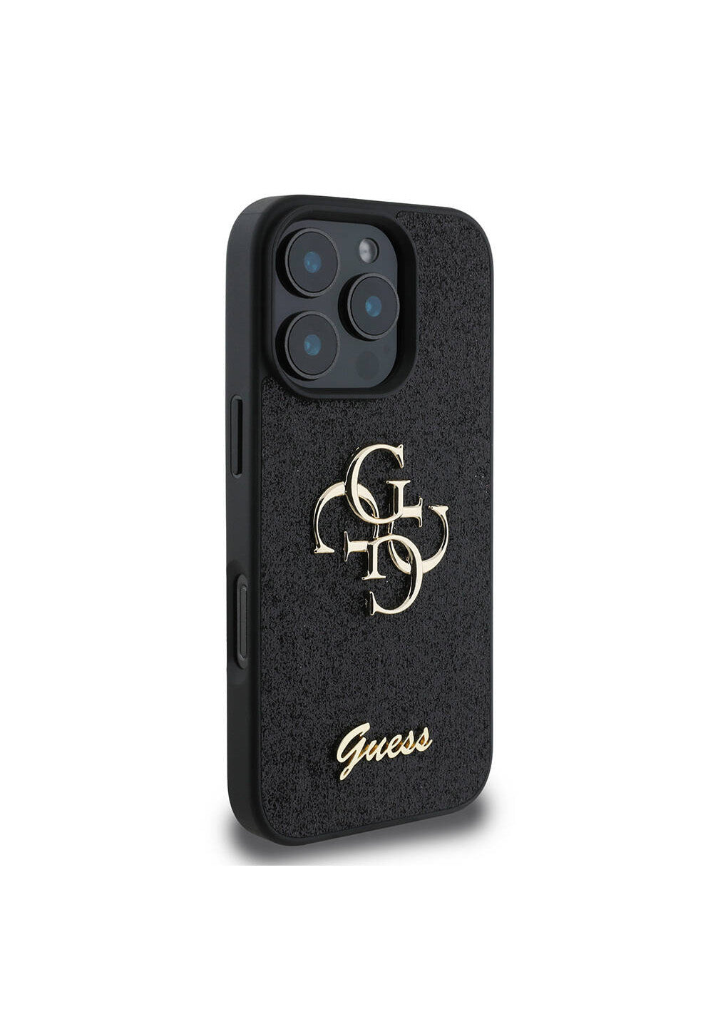 Apple iPhone 16 Pro Kılıf Guess Orijinal Lisanslı 4G Büyük Metal Logolu Glitter Kapak