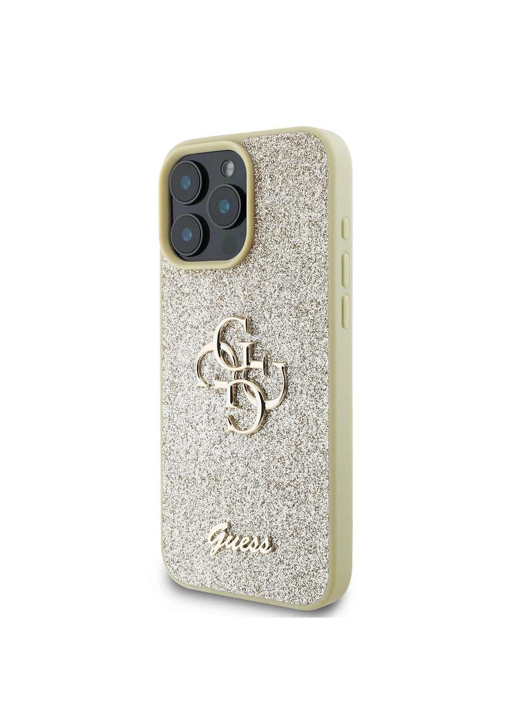 Apple iPhone 16 Pro Kılıf Guess Orijinal Lisanslı 4G Büyük Metal Logolu Glitter Kapak