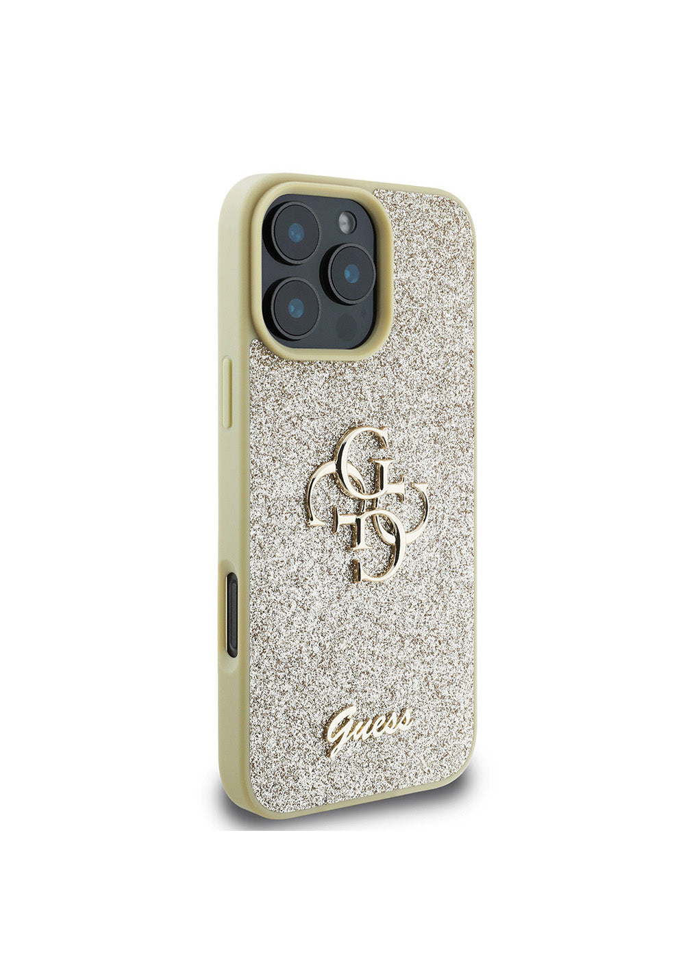 Apple iPhone 16 Pro Kılıf Guess Orijinal Lisanslı 4G Büyük Metal Logolu Glitter Kapak