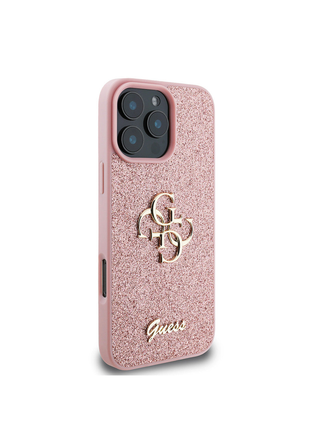 Apple iPhone 16 Pro Kılıf Guess Orijinal Lisanslı 4G Büyük Metal Logolu Glitter Kapak
