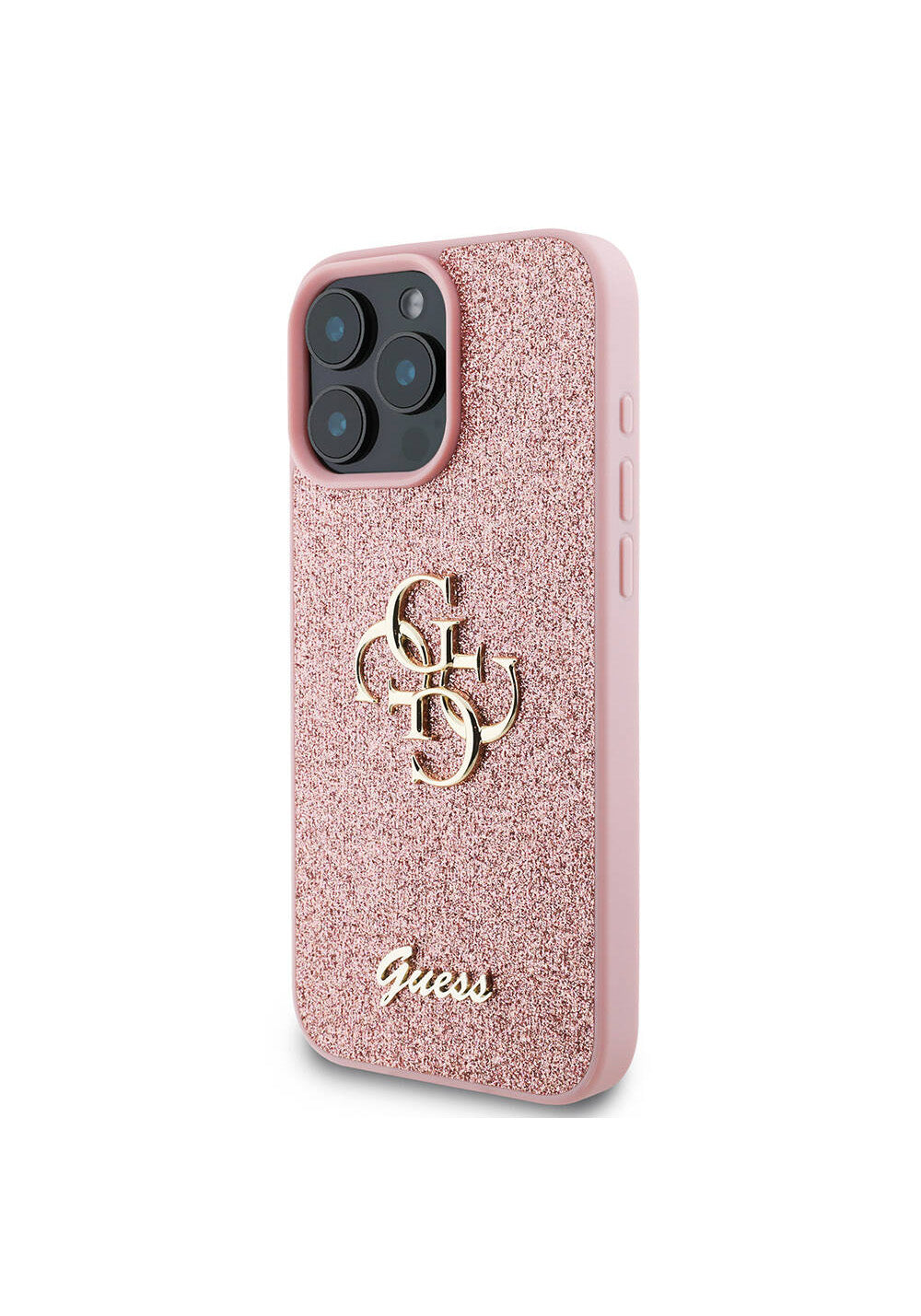 Apple iPhone 16 Pro Max Kılıf Guess Orijinal Lisanslı 4G Büyük Metal Logolu Glitter Kapak