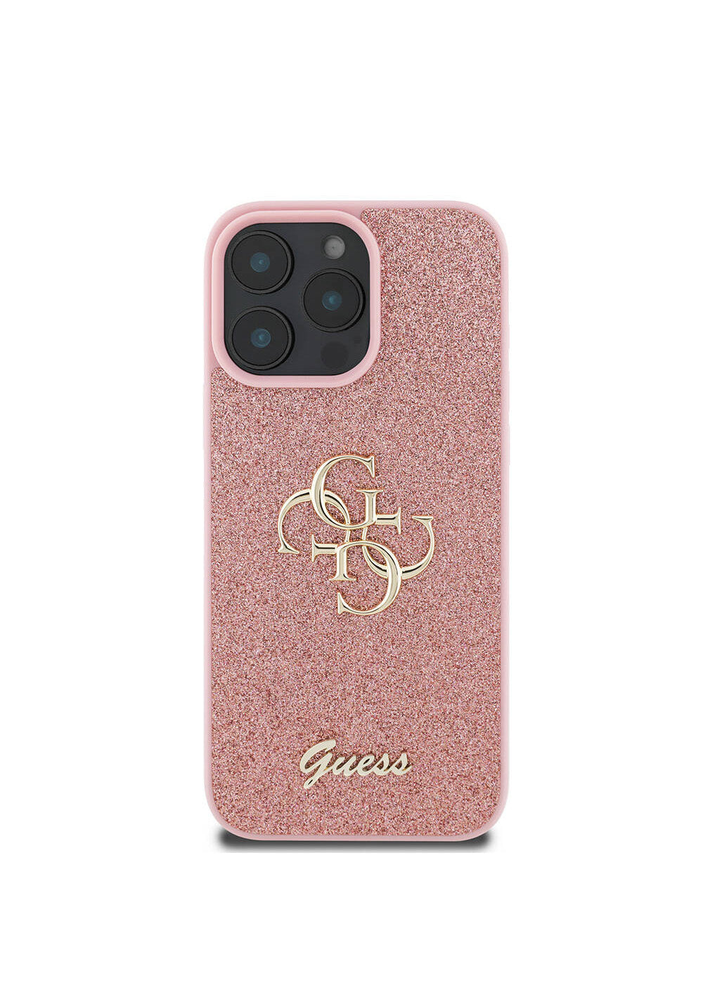 Apple iPhone 16 Pro Max Kılıf Guess Orijinal Lisanslı 4G Büyük Metal Logolu Glitter Kapak